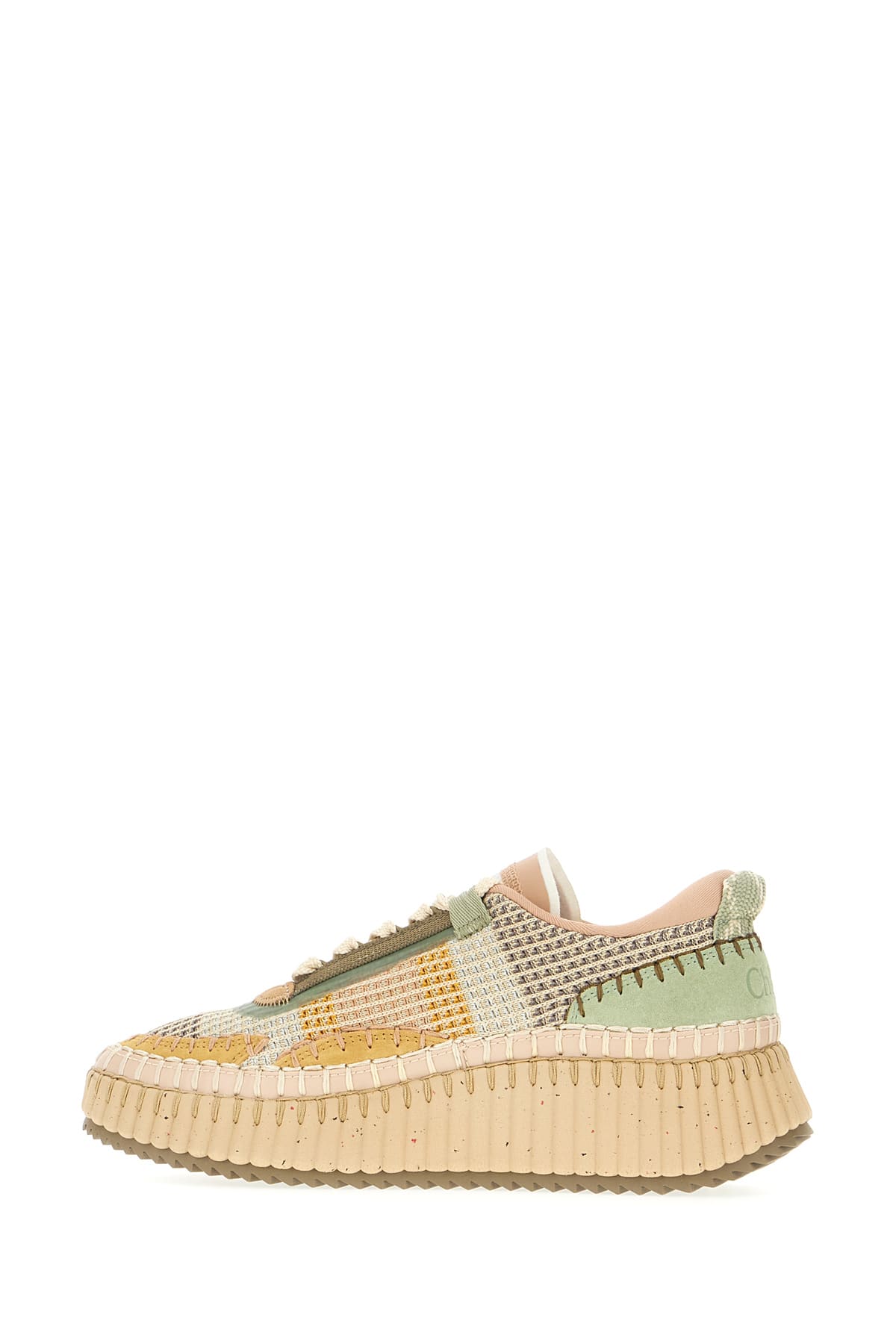 Shop Chloé Multicolor Fabric Nama Sneakers In Milkymint