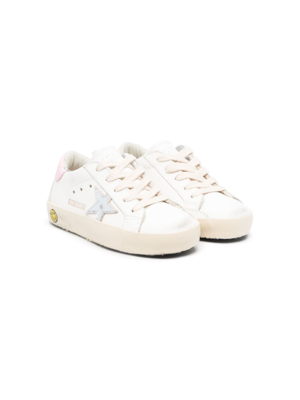 Golden Goose Kids Sneakers With Decoration In White