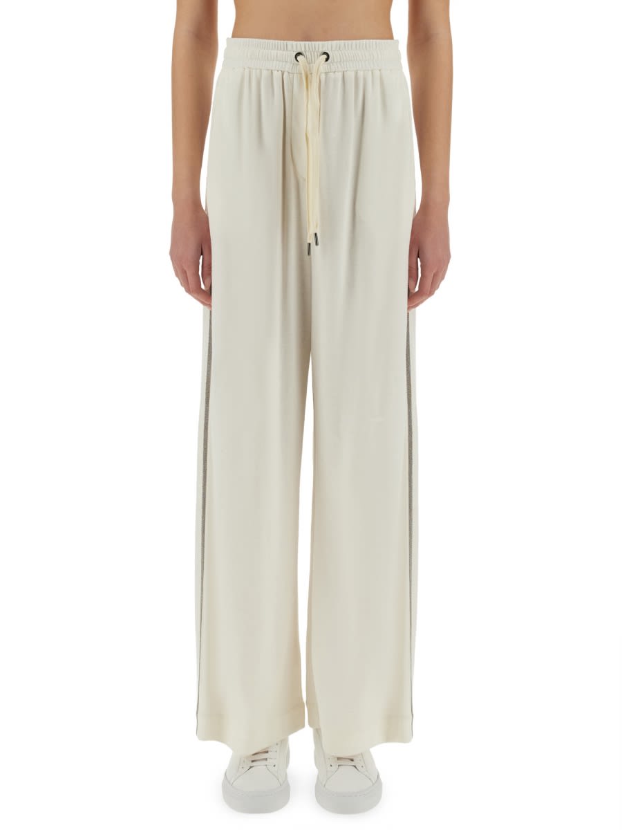 BRUNELLO CUCINELLI TRACK PANTS WITH NECKLACE