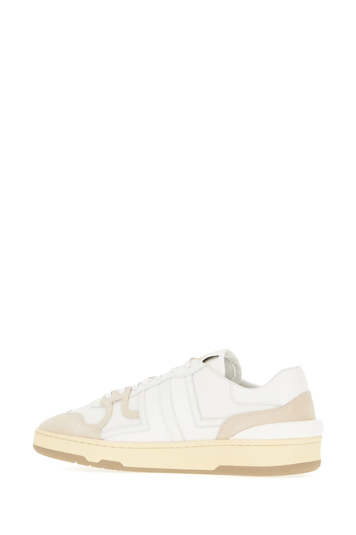 Lanvin Mesh And Leather Clay Sneakers With In White