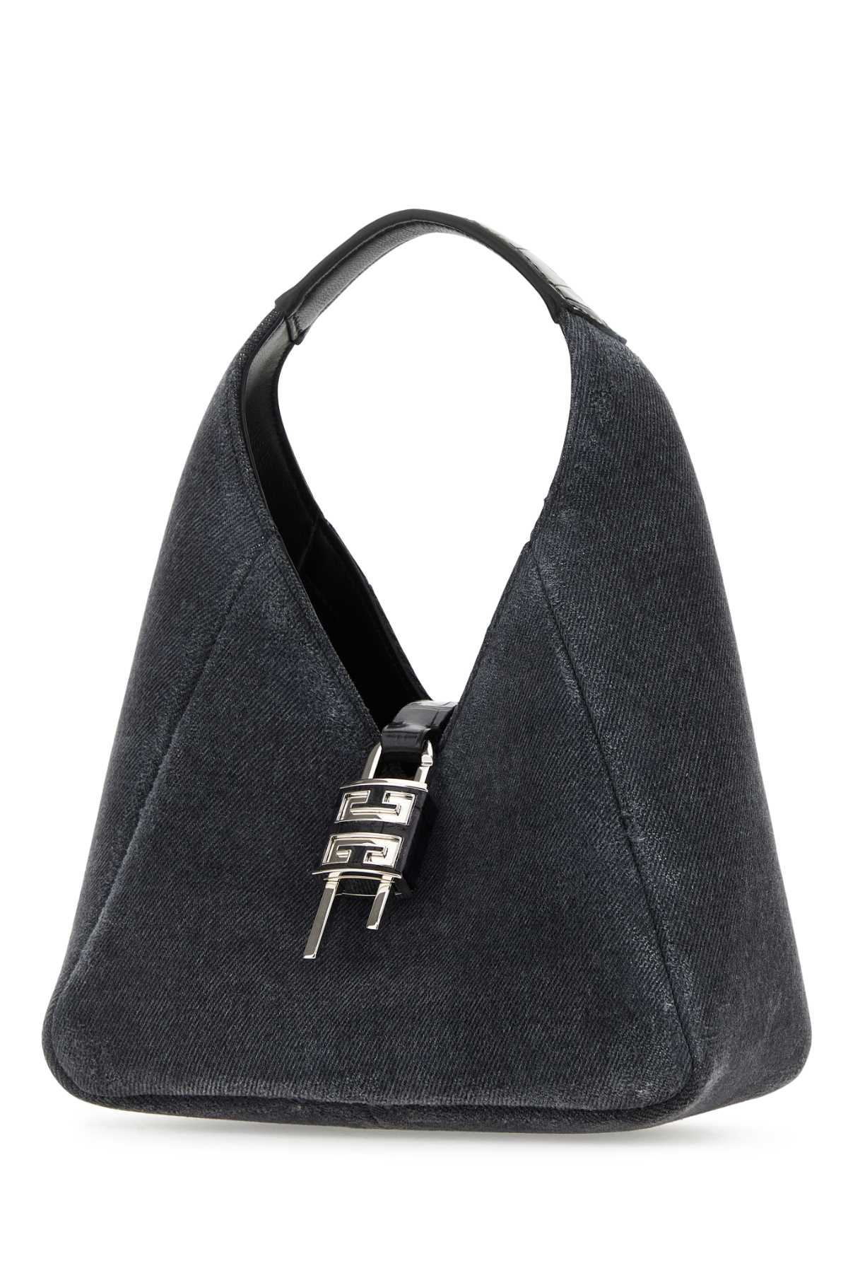 Shop Givenchy Black Denim Mini G-hobo Handbag