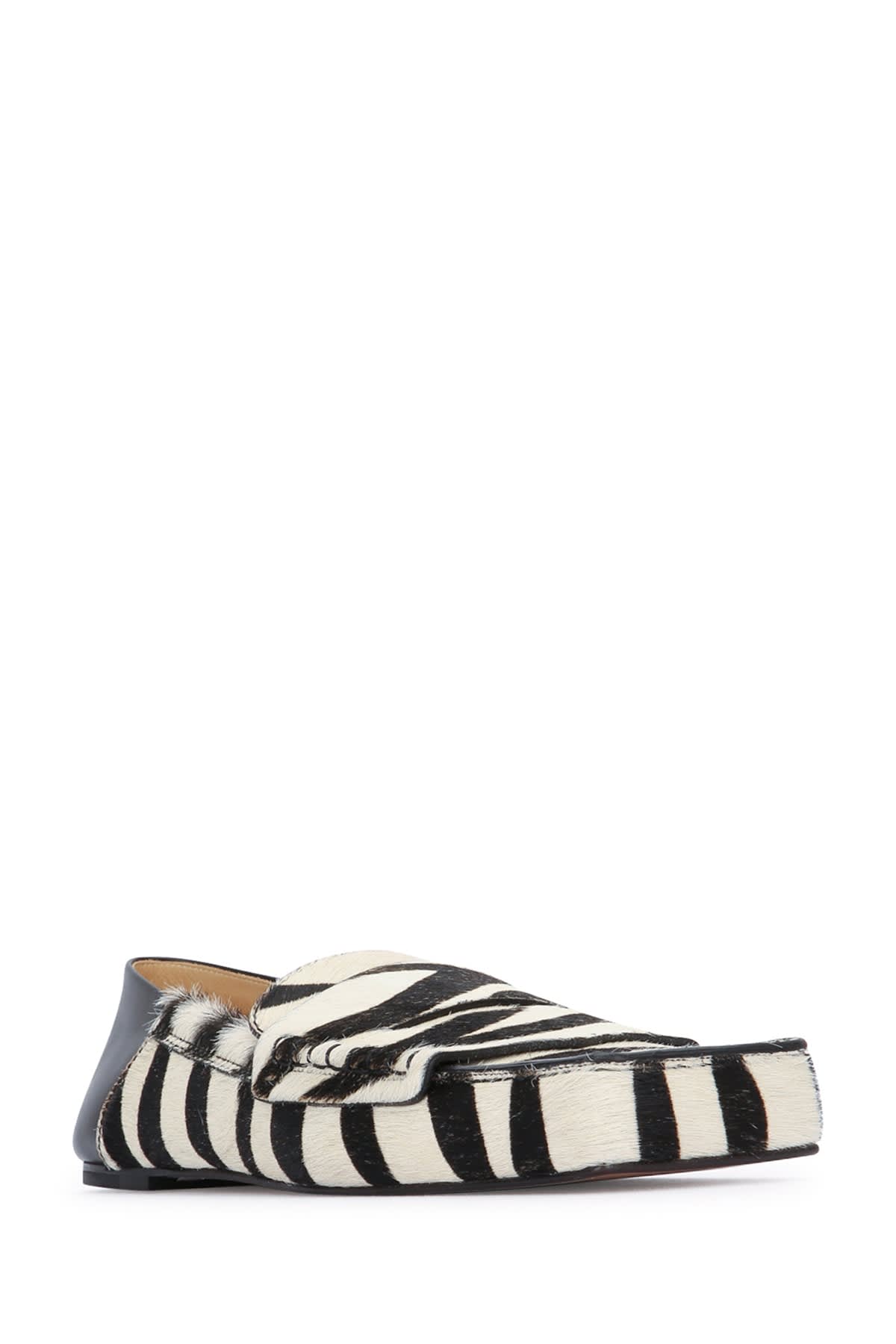 Shop Jacquemus Les Mocassins Carre In Blackandwhitezebra