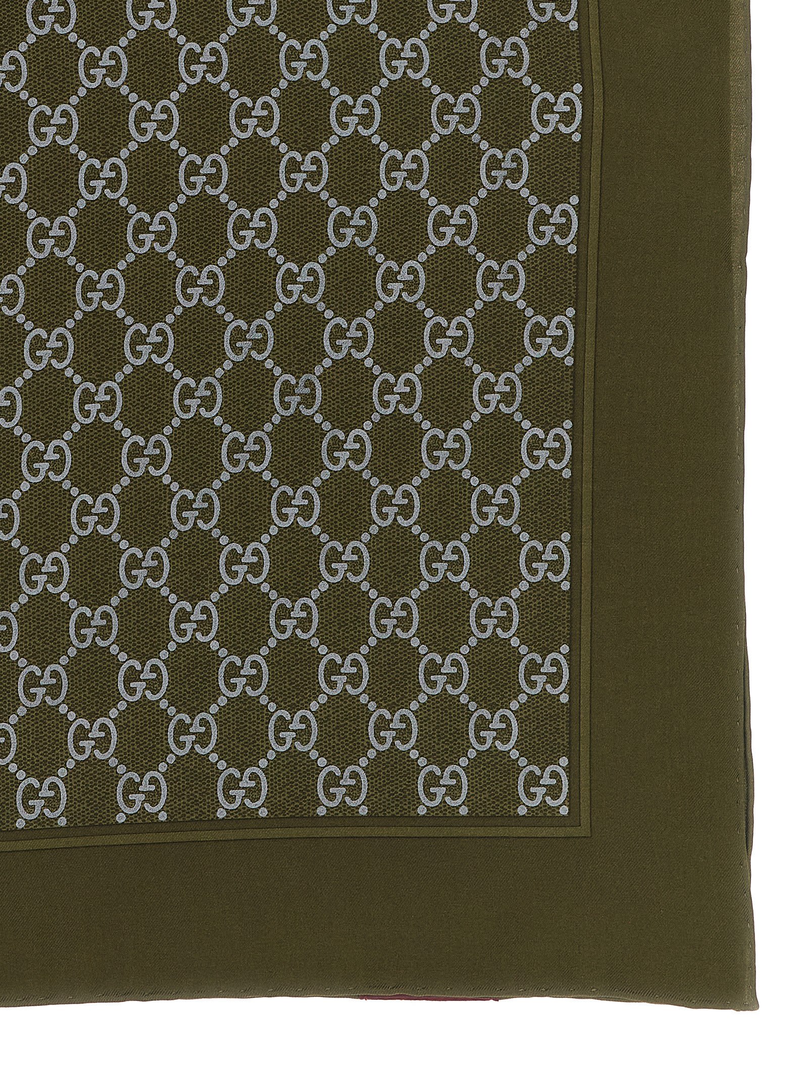 Gucci Two-tone Square Scarf Accessory In Green