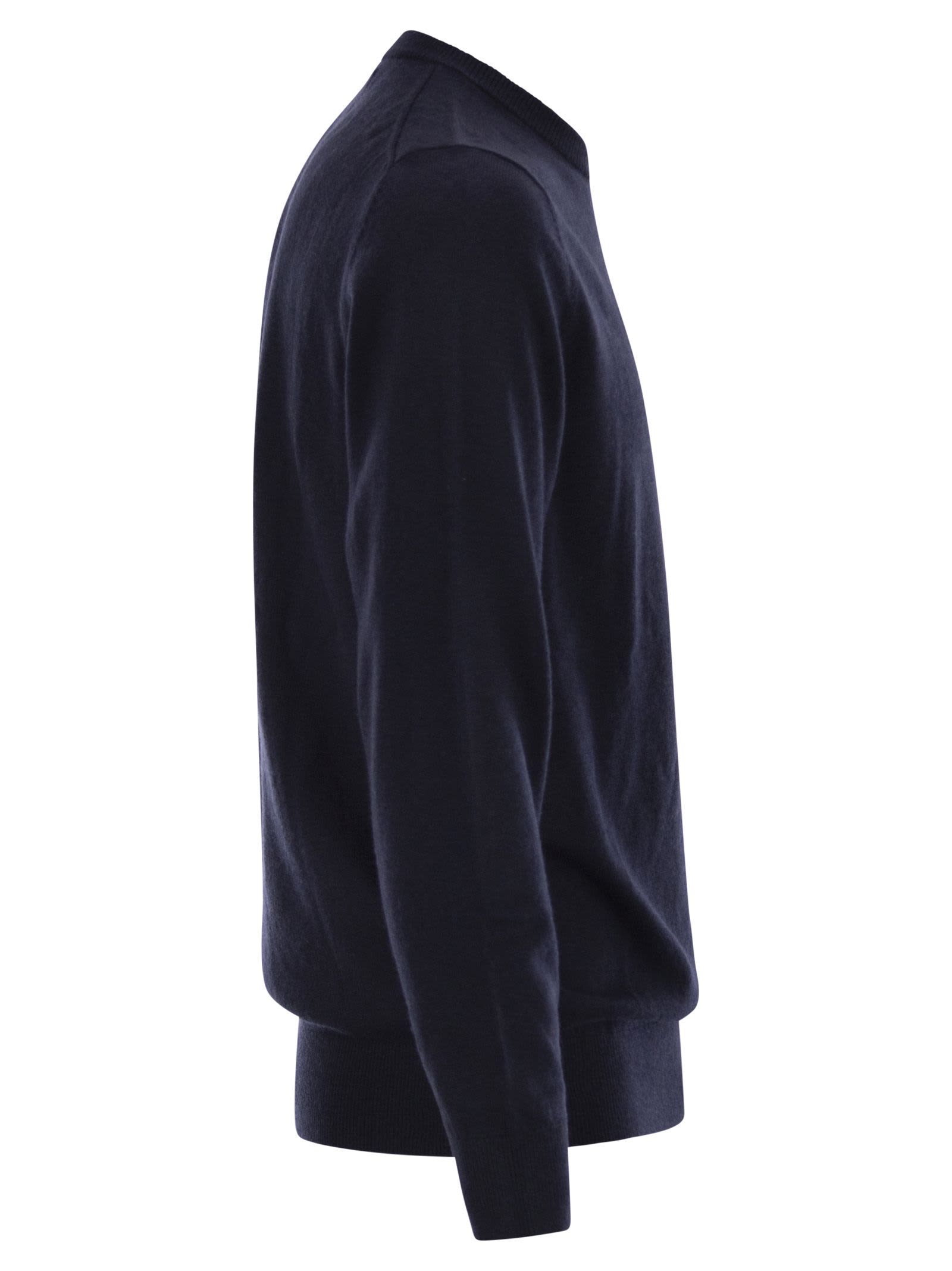 Mc2 Saint Barth Heron - Crew Neck Jumper With Embroidery On The Chest In Blue