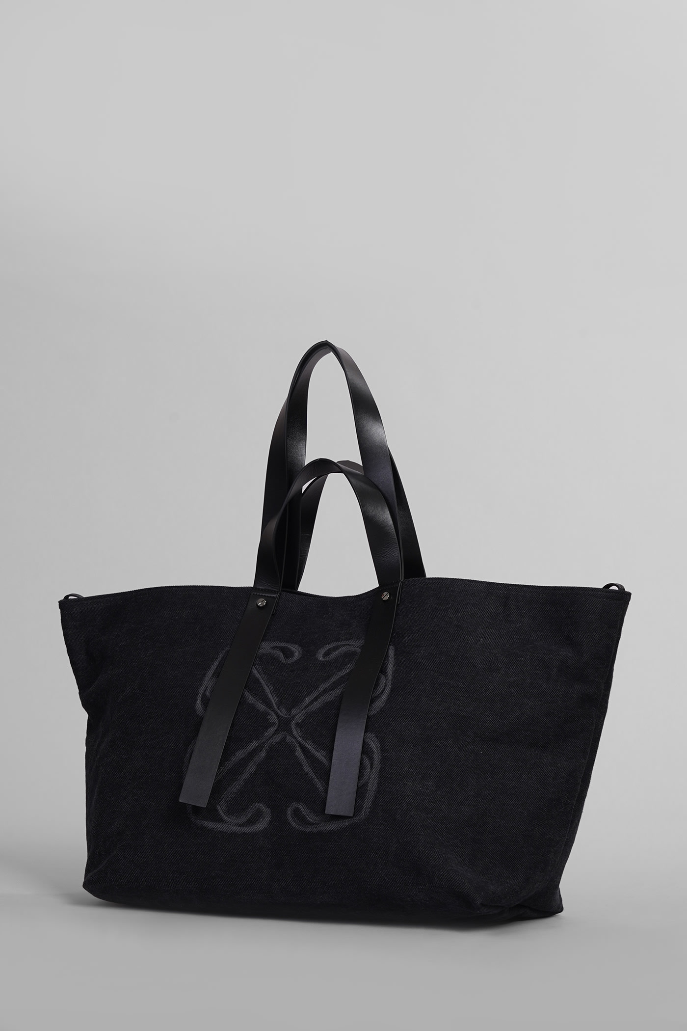 Shop Off-white Day Off Large Tote In Black Cotton