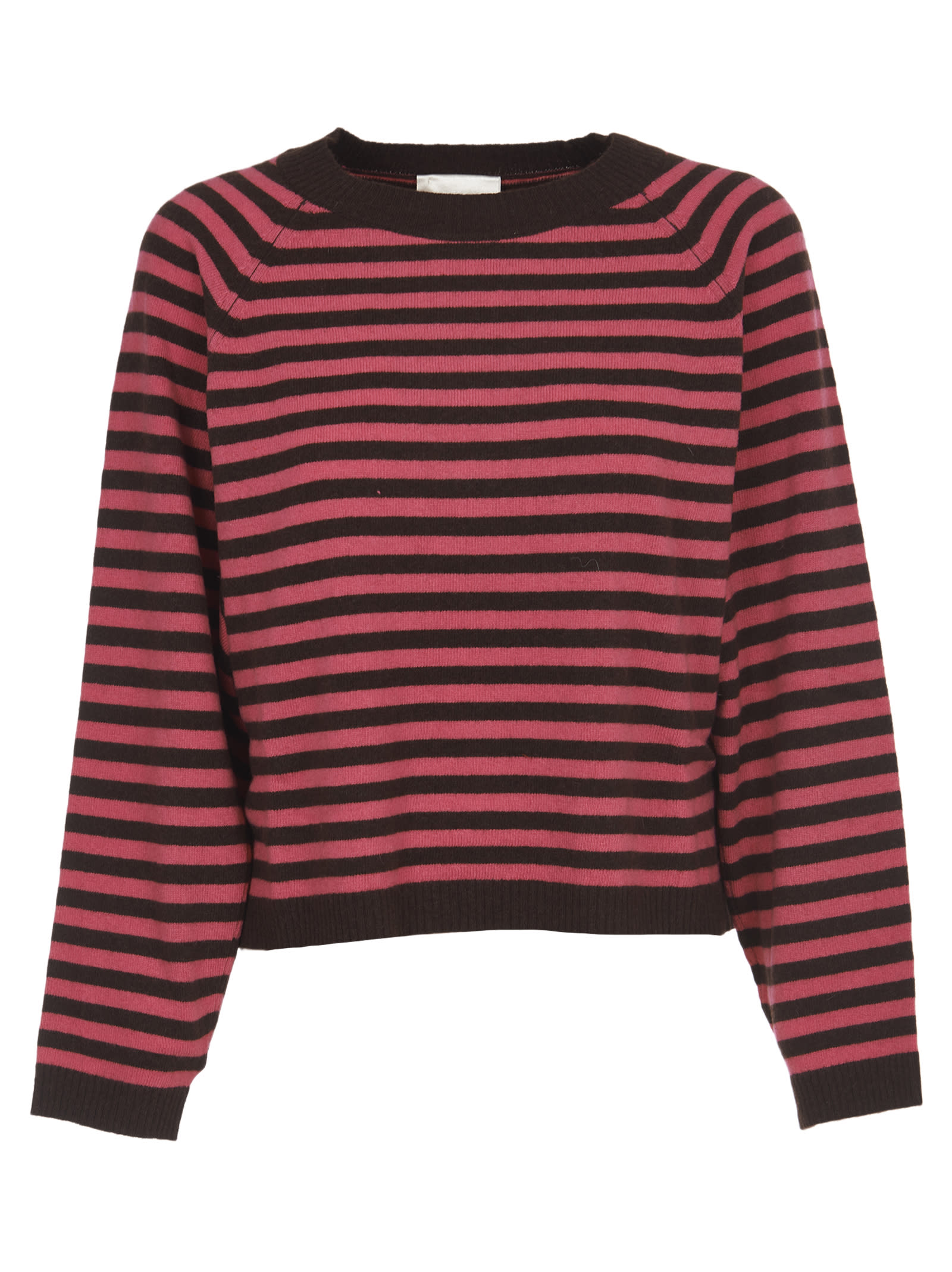 SEMICOUTURE Pink And Black Striped Sweater