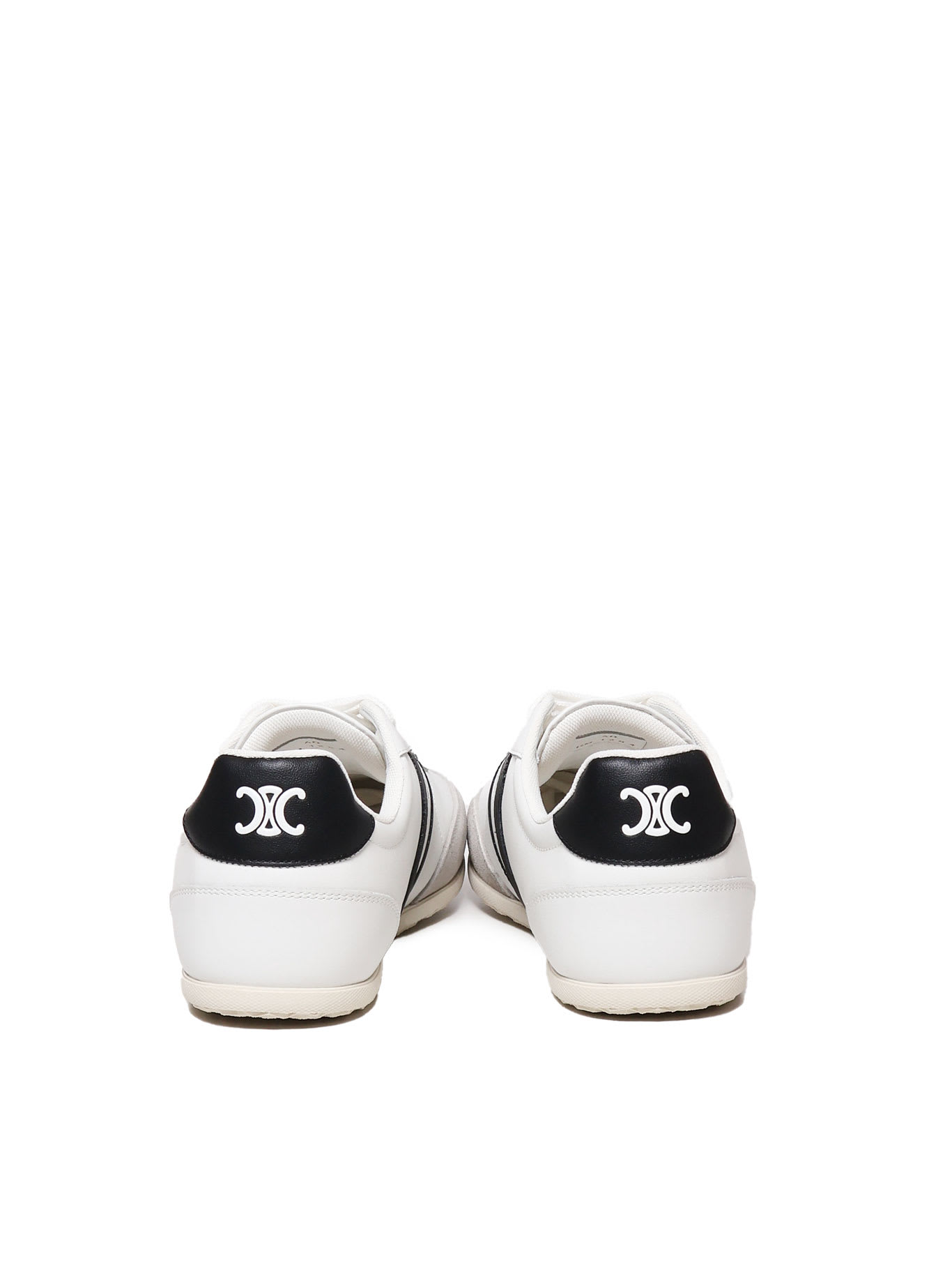 Celine White Calfskin Sneakers With Suede Inserts For Men In White