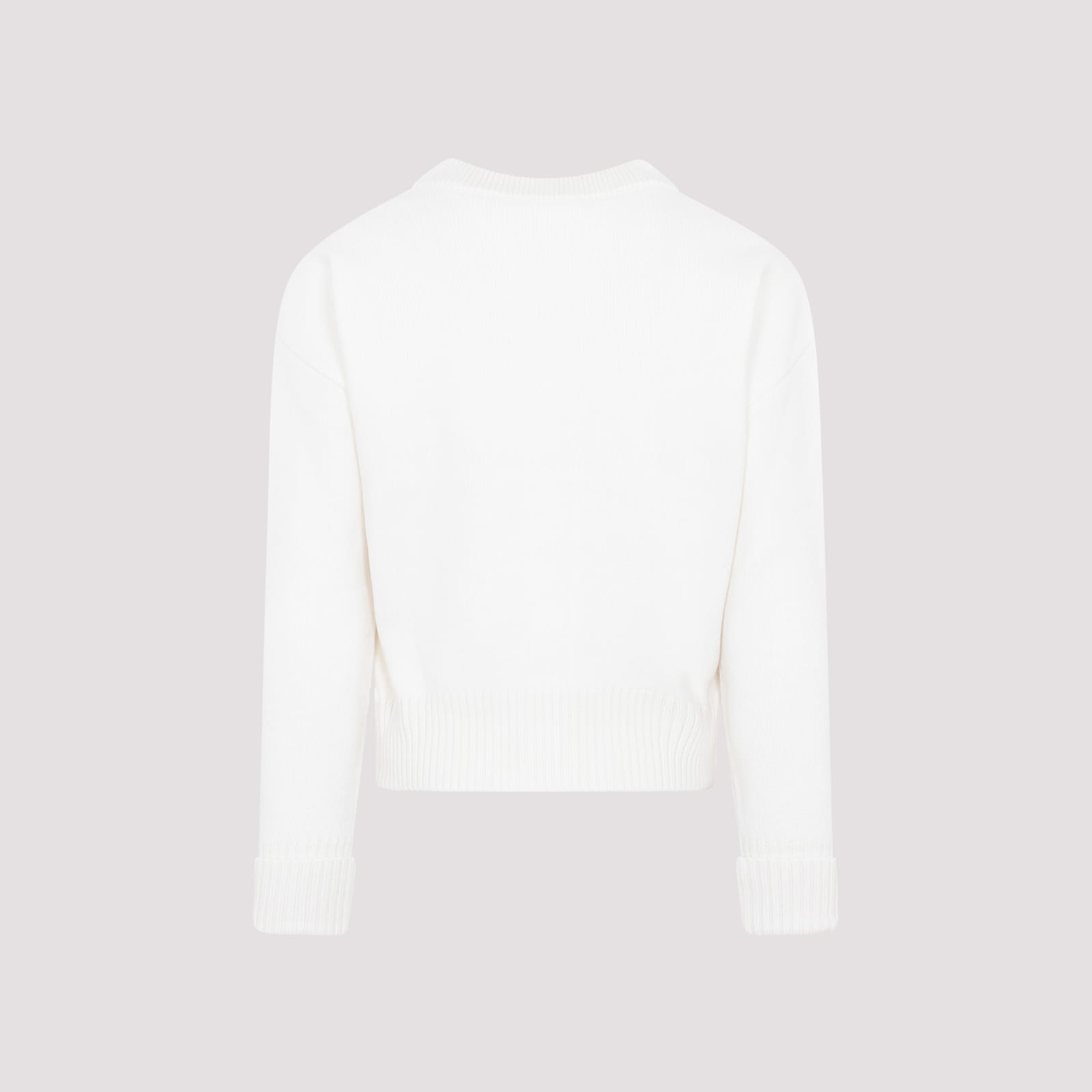 Shop Ami Alexandre Mattiussi Adc Wool Cardigan In Off White Red