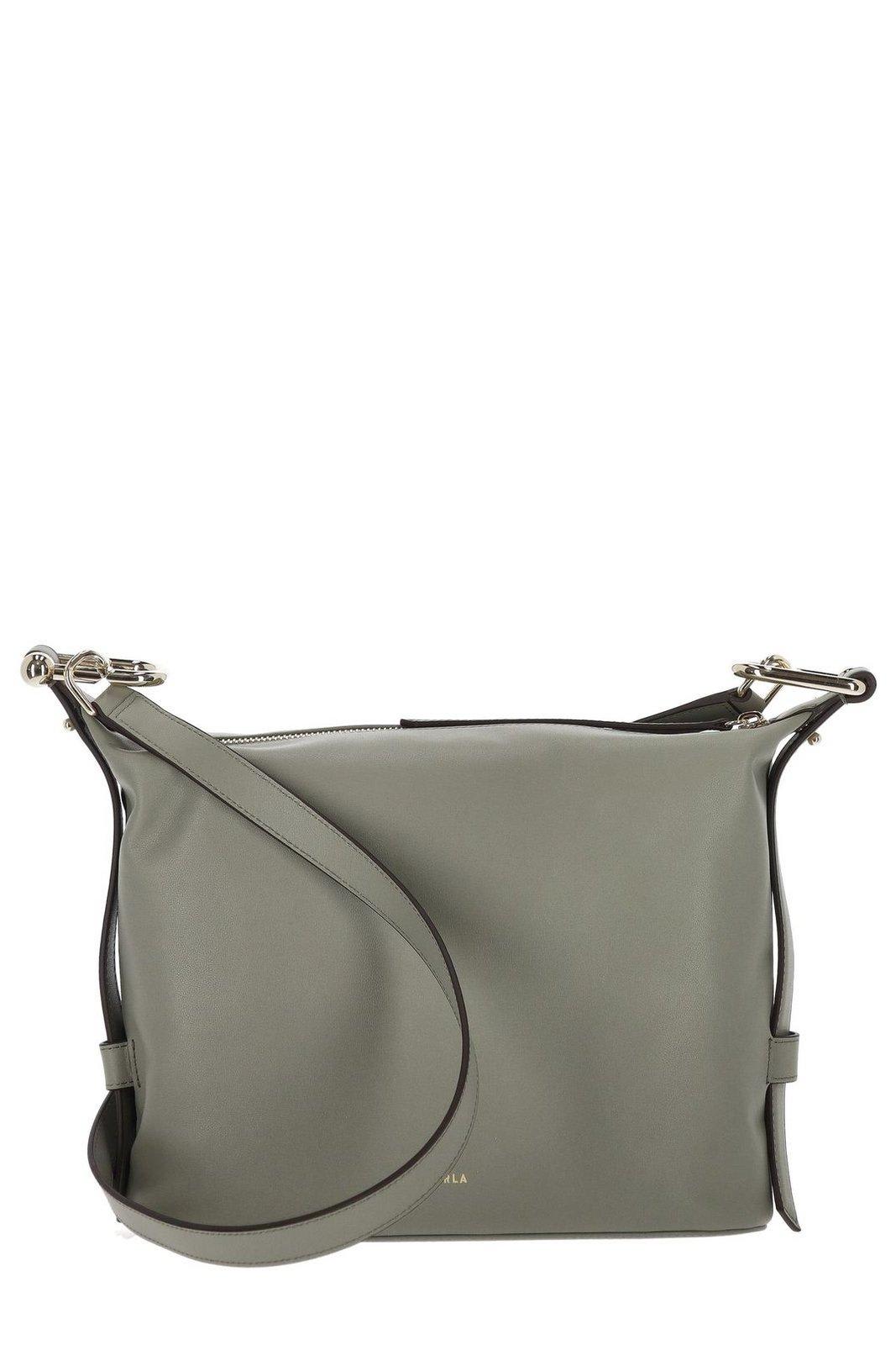 Furla Medium Nuvola Top Zipped Shoulder Bag In Green