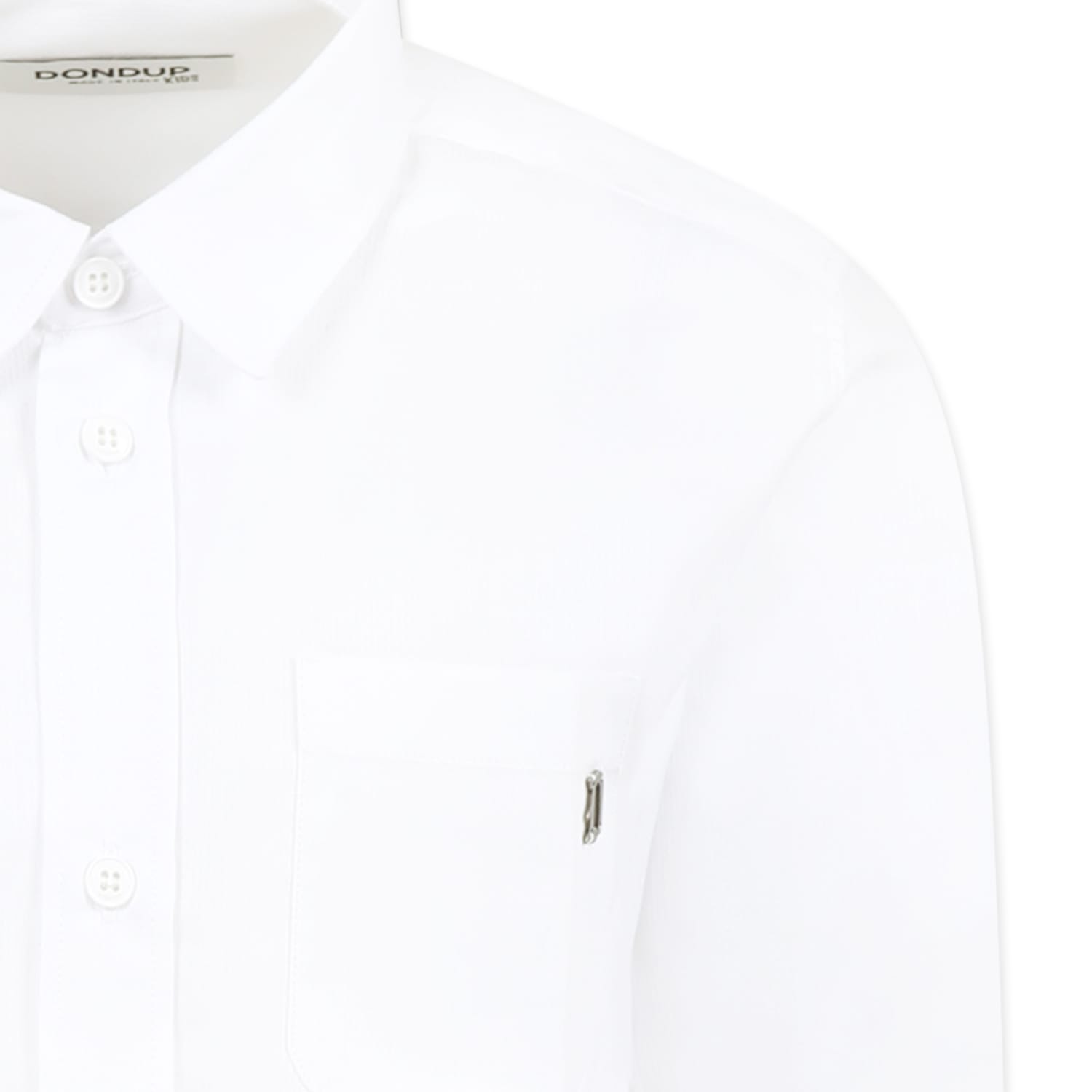 Dondup White Shirt For Boy With Logo In White