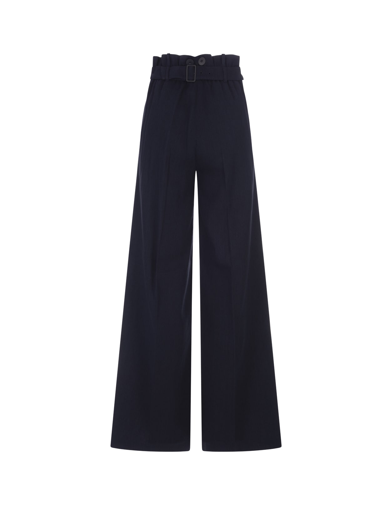 Max Mara Straight-leg Trousers In Light Wool In Black