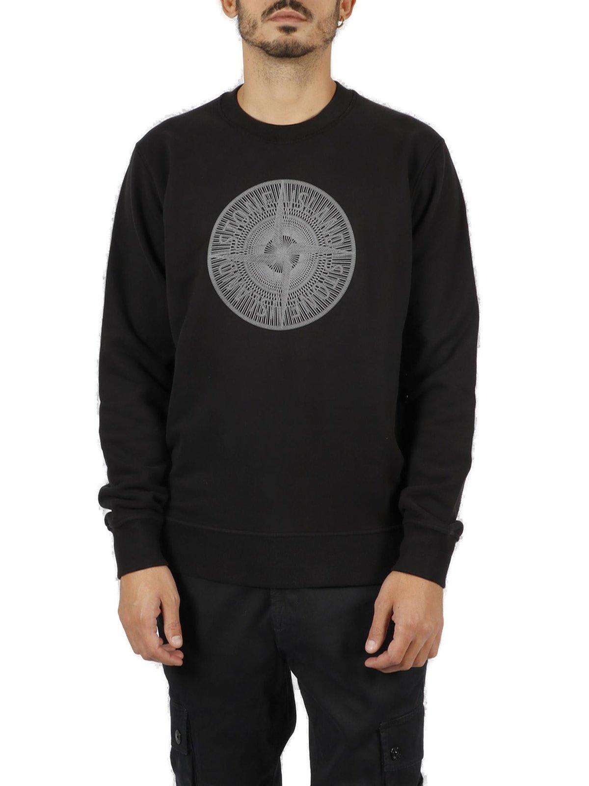 Stone Island Logo Embroidered Crewneck Sweatshirt Smart Closet