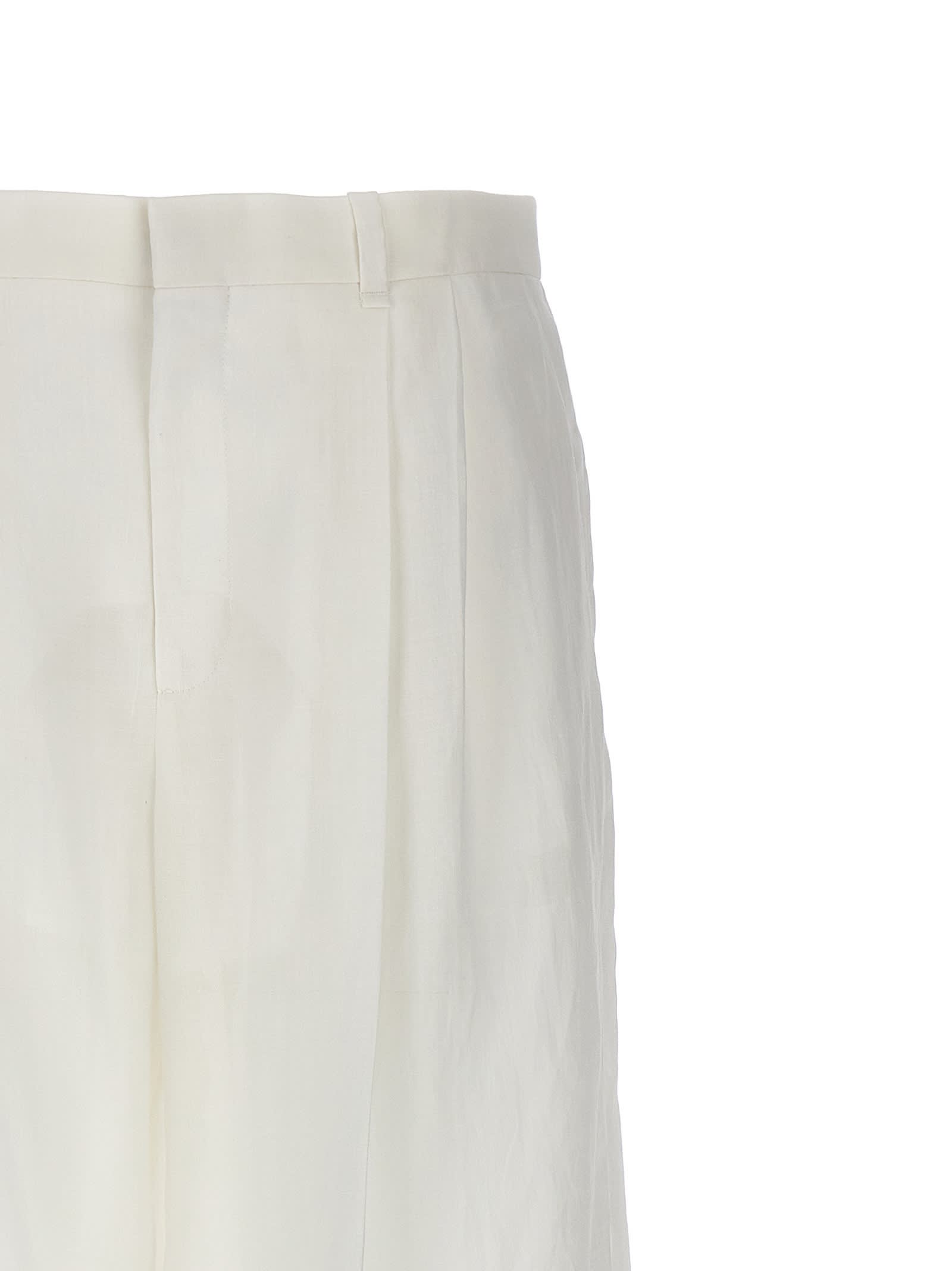 Chloé High Waist Wide Leg Trousers In White