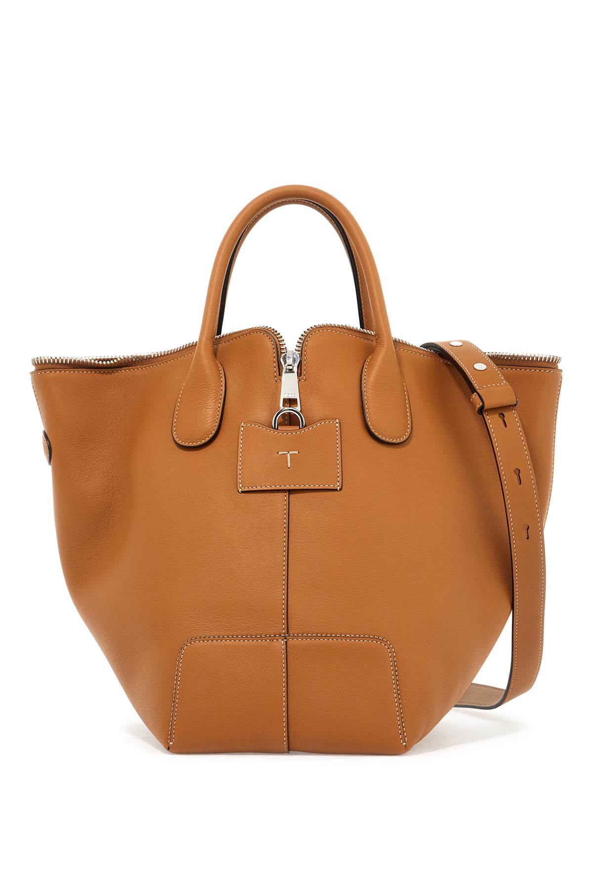 Shop Tod's Leather Medium-sized Swing Bag For Women In Cuoio (brown)