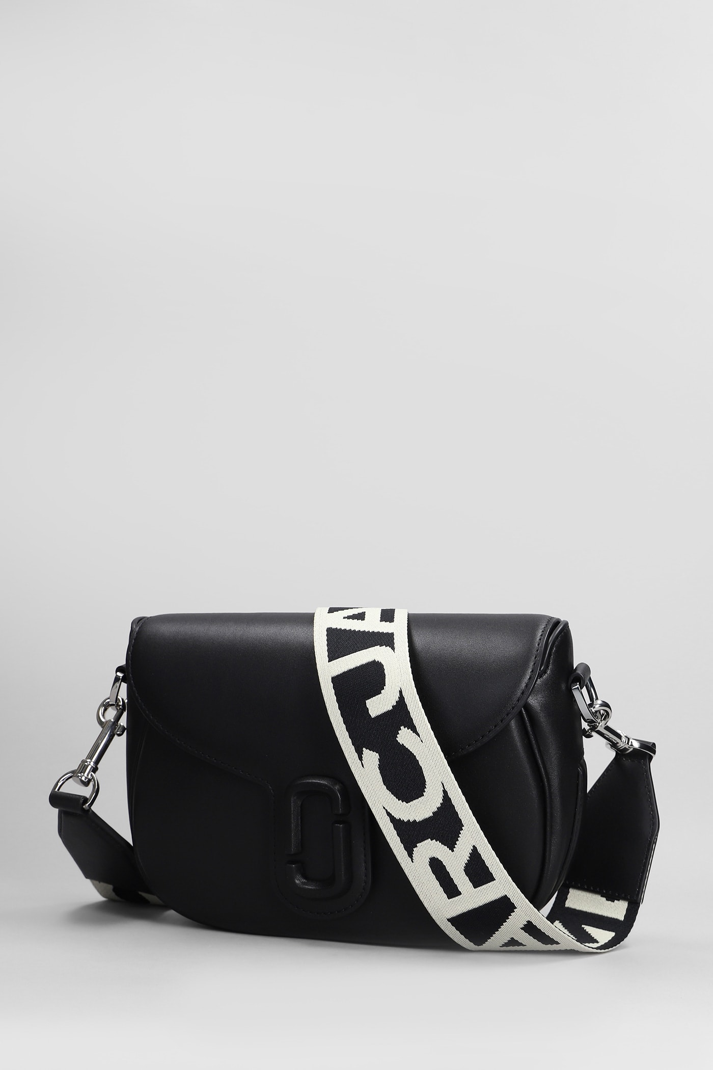 Shop Marc Jacobs The Large Saddle Shoulder Bag In Black Leather