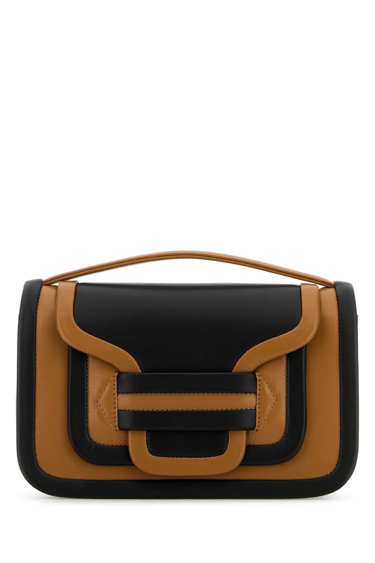 Pierre Hardy Two-tone Leather Alpha Maxi Handbag In Cognacblack