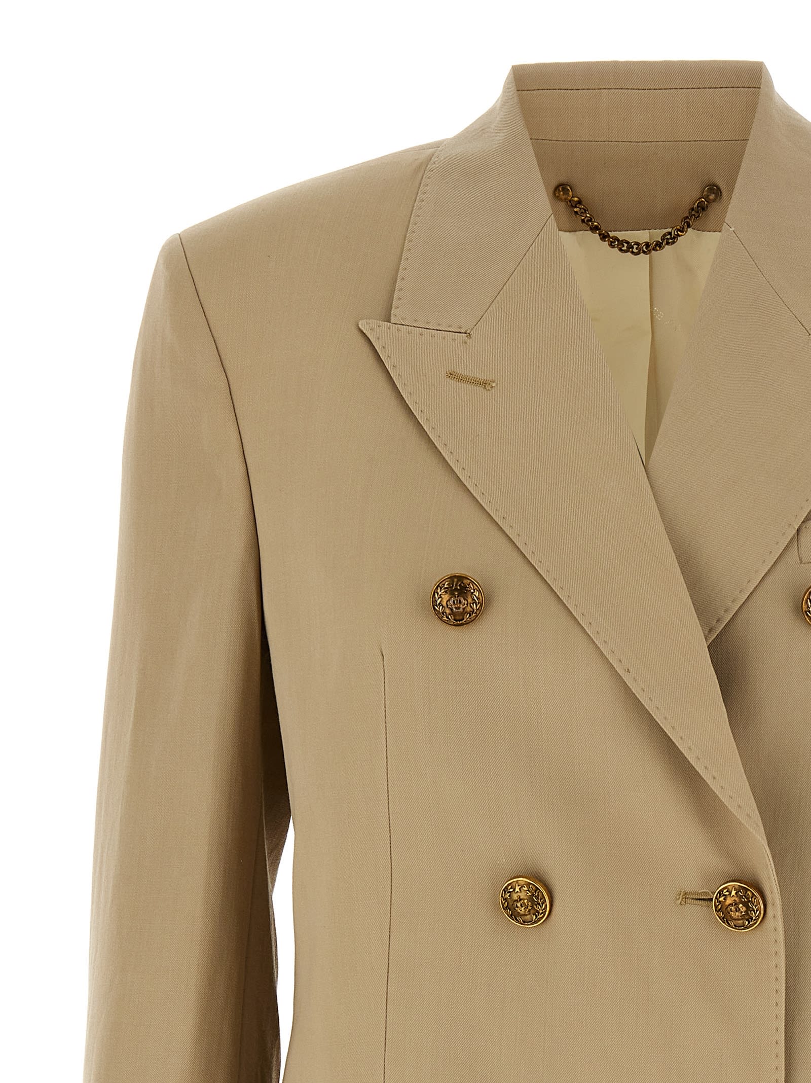 Golden Goose Double-breasted Blazer Heraldic Buttons In Gold