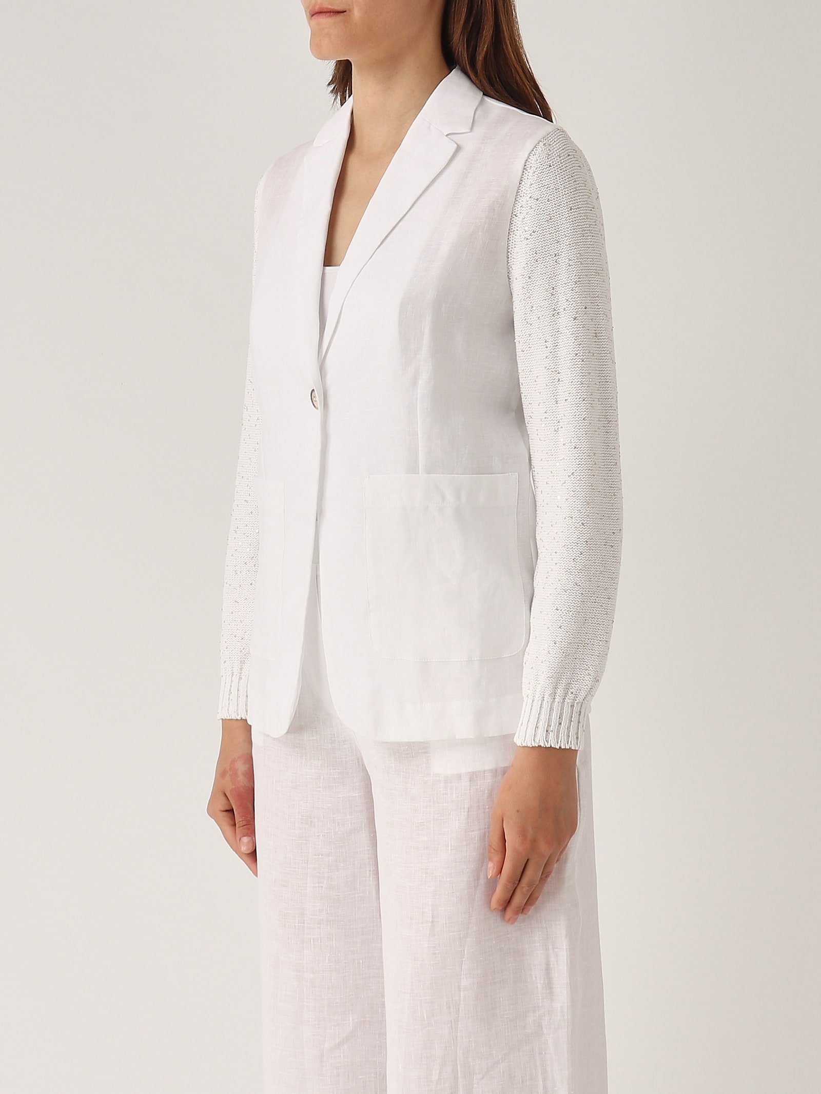 Gran Sasso Giacca In Maglia Jacket In White