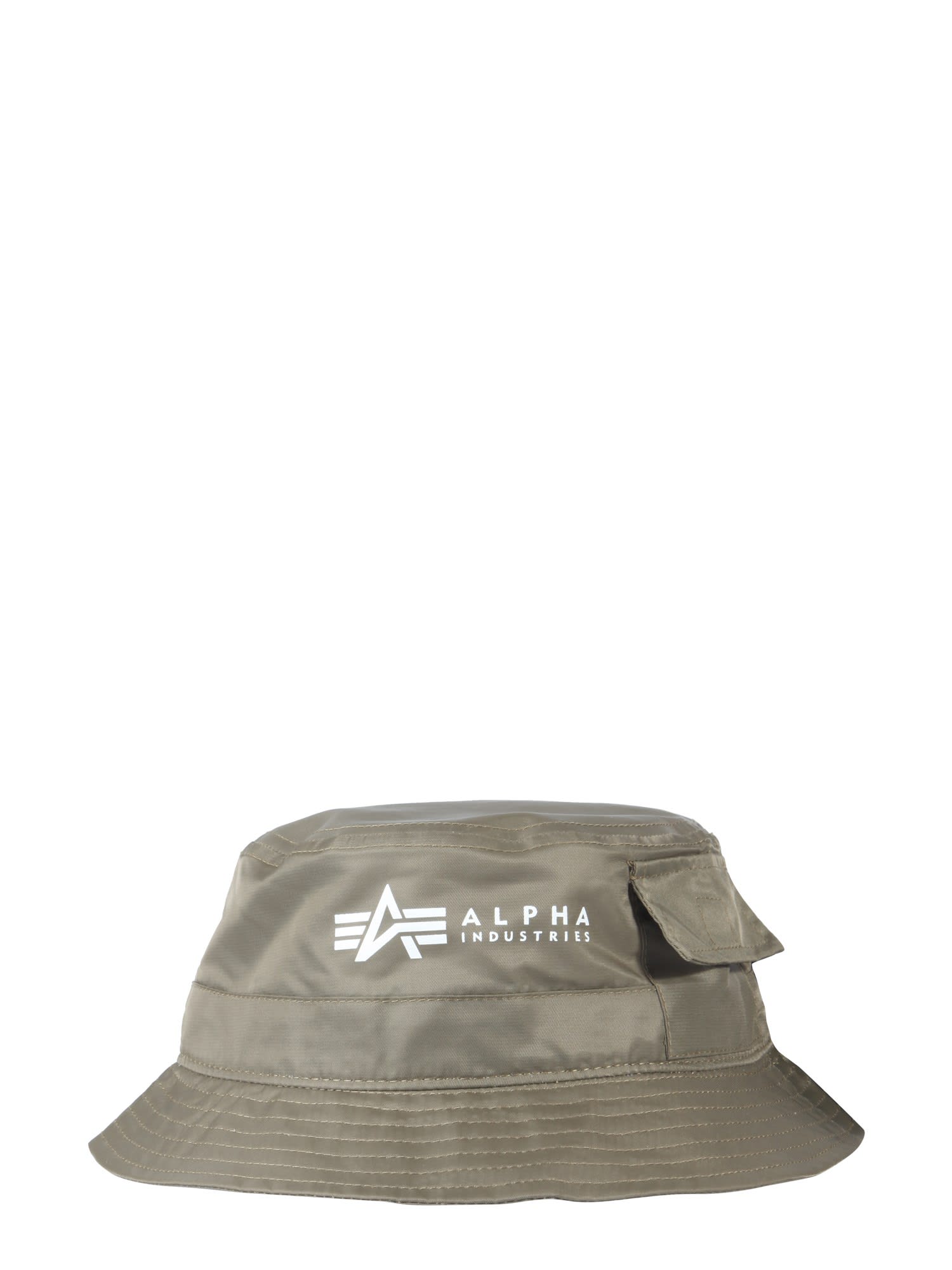 Alpha Industries Logo Print Bucket Hat