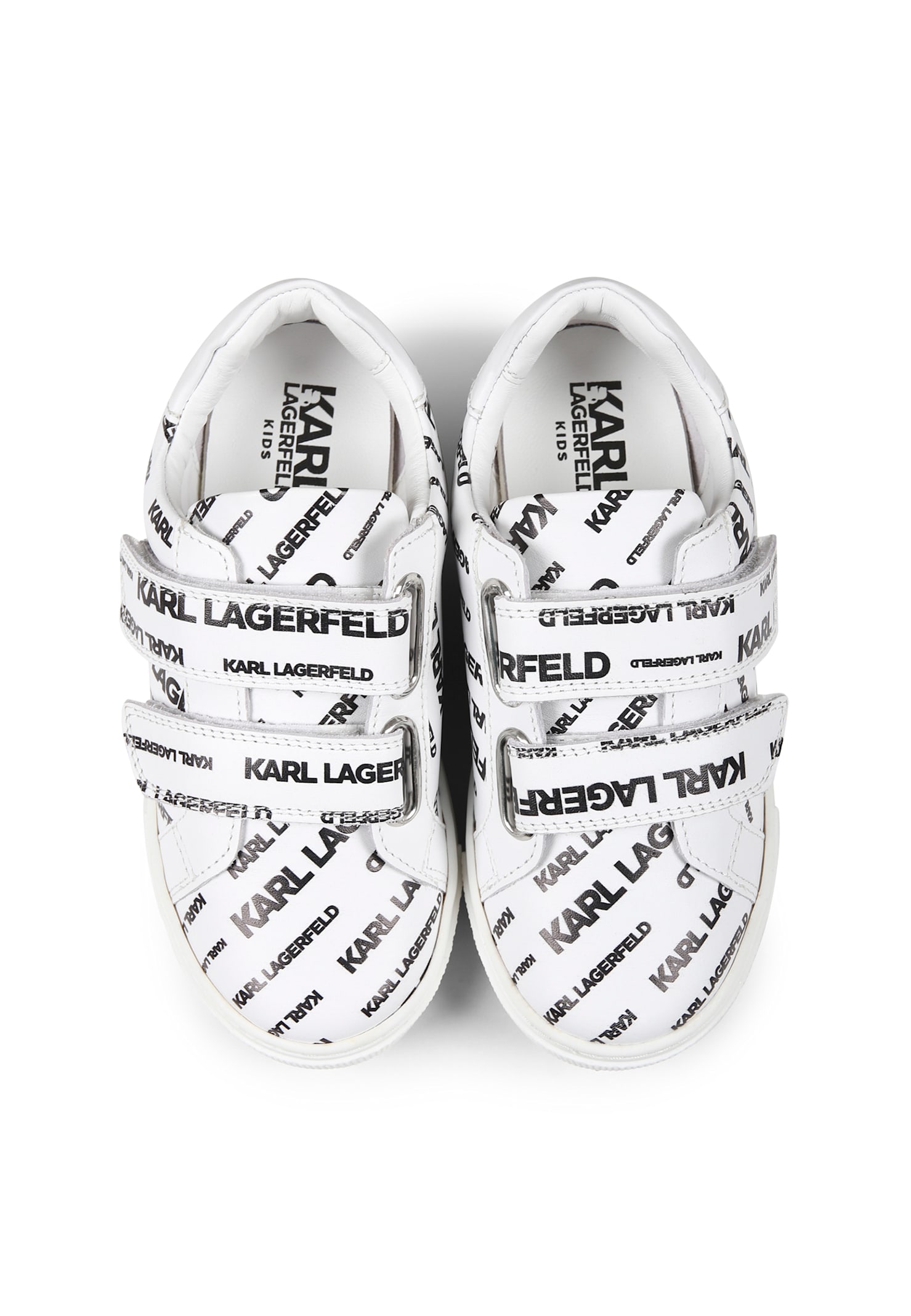 Karl Lagerfeld White Sneakers For Boy With Logo In White
