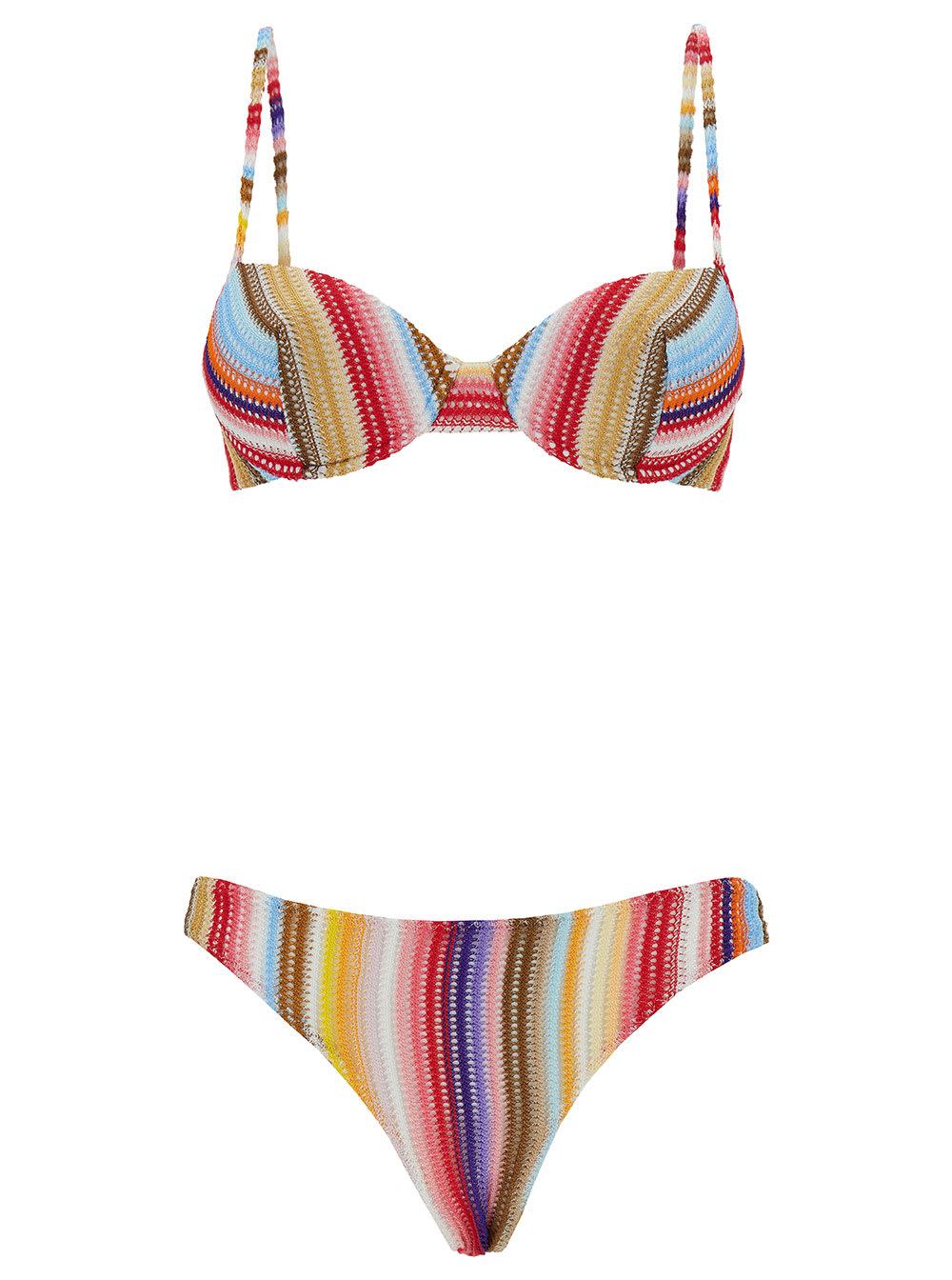 Shop Missoni Multicolor Bikini With Stripe Motif In Viscose Woman