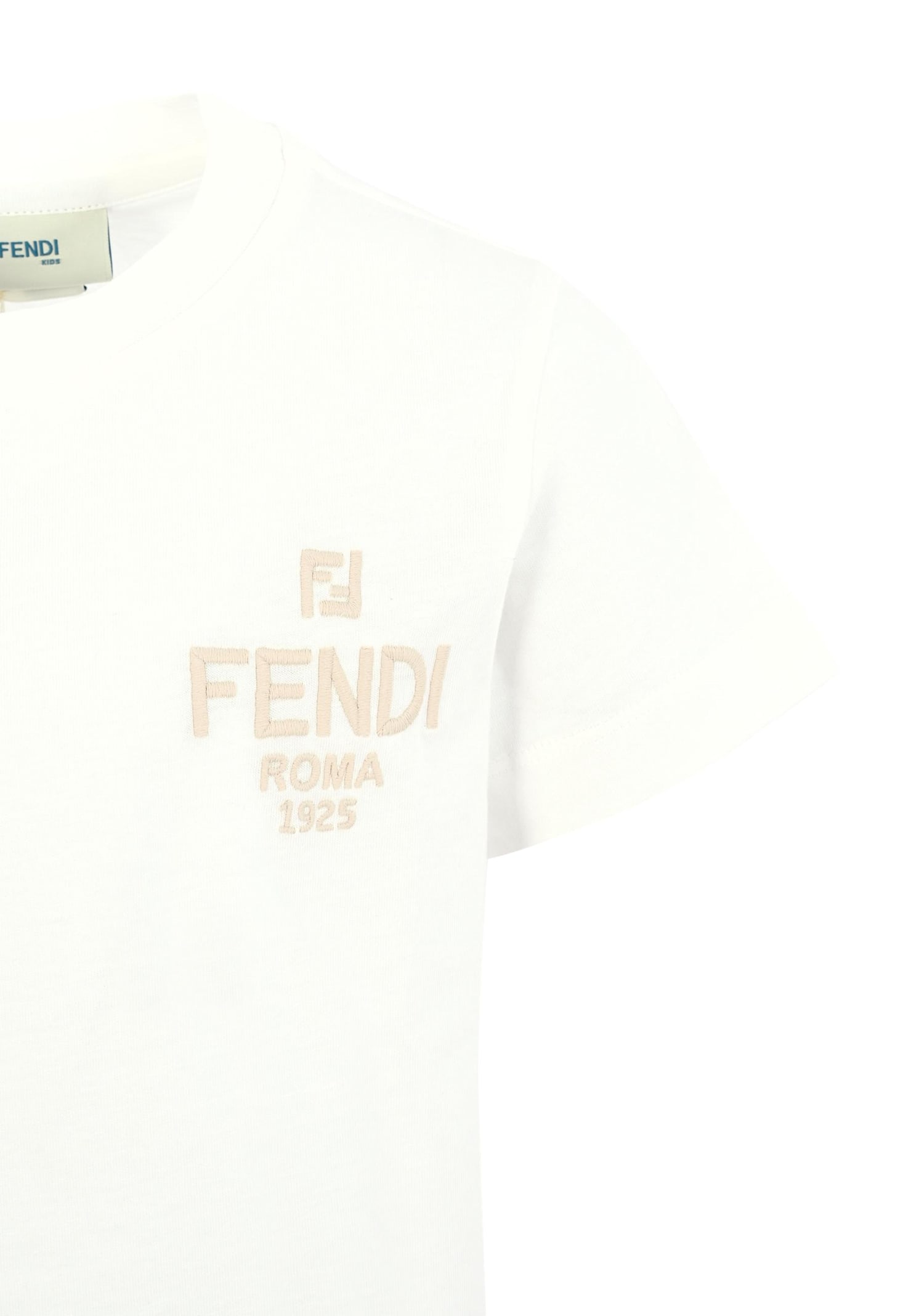 Fendi White T-shirt For Kids With Logo In White