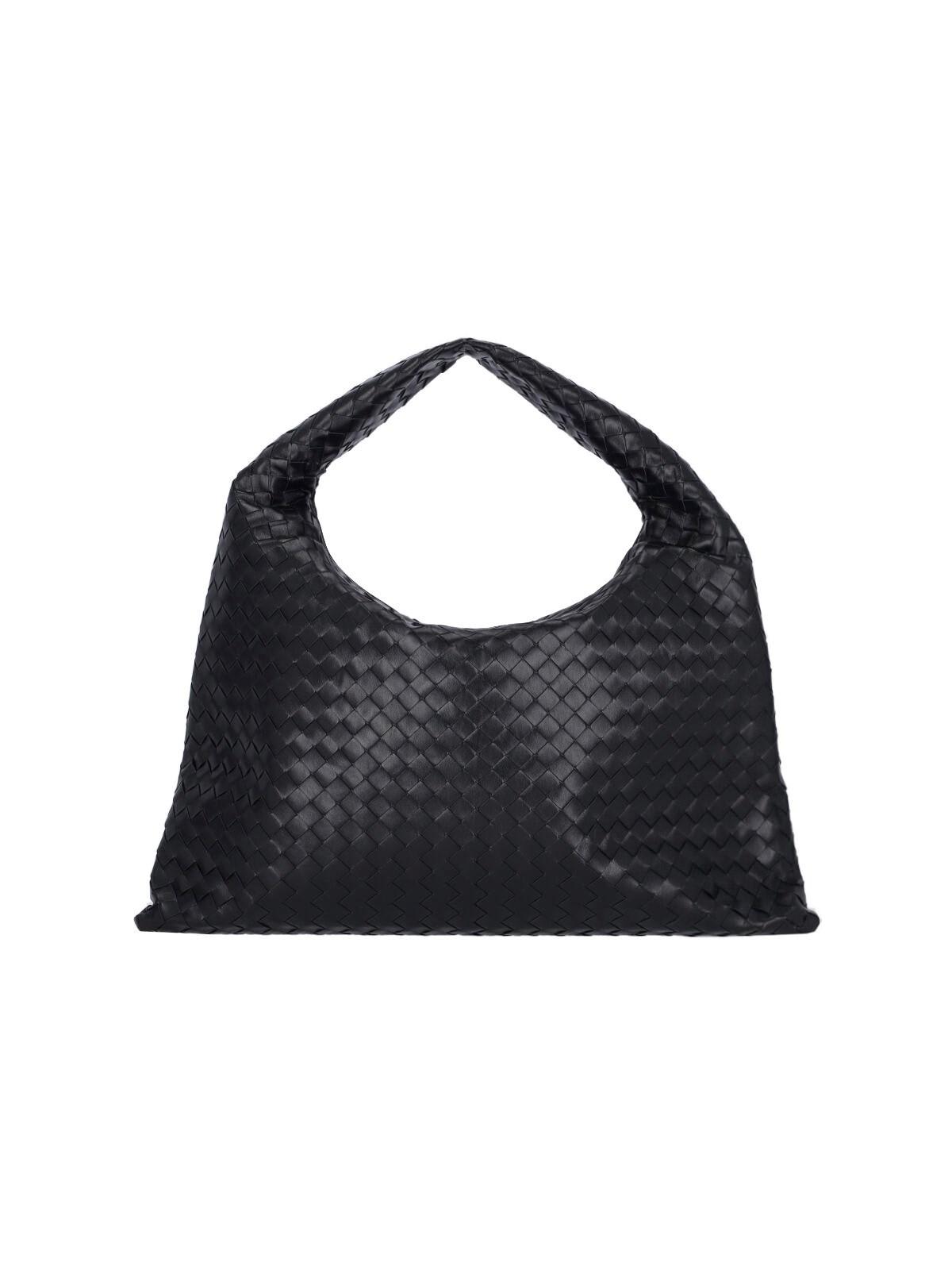 Shop Bottega Veneta Hop Large Shoulder Bag In Black