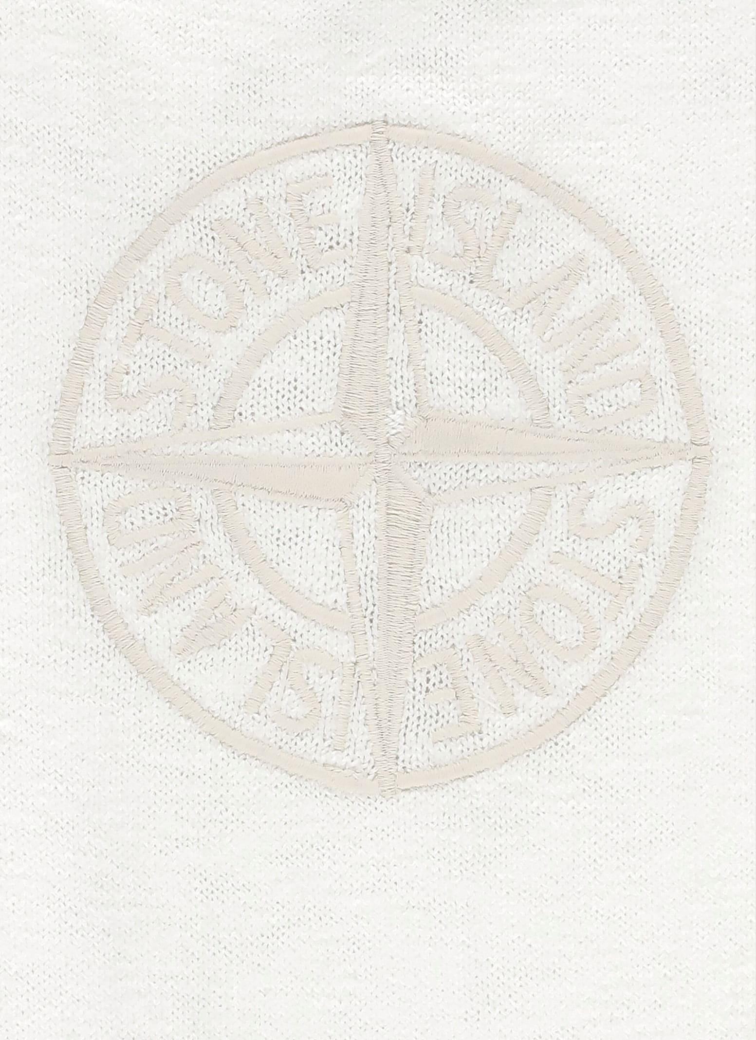Shop Stone Island Cotton Sweater With Logo In White