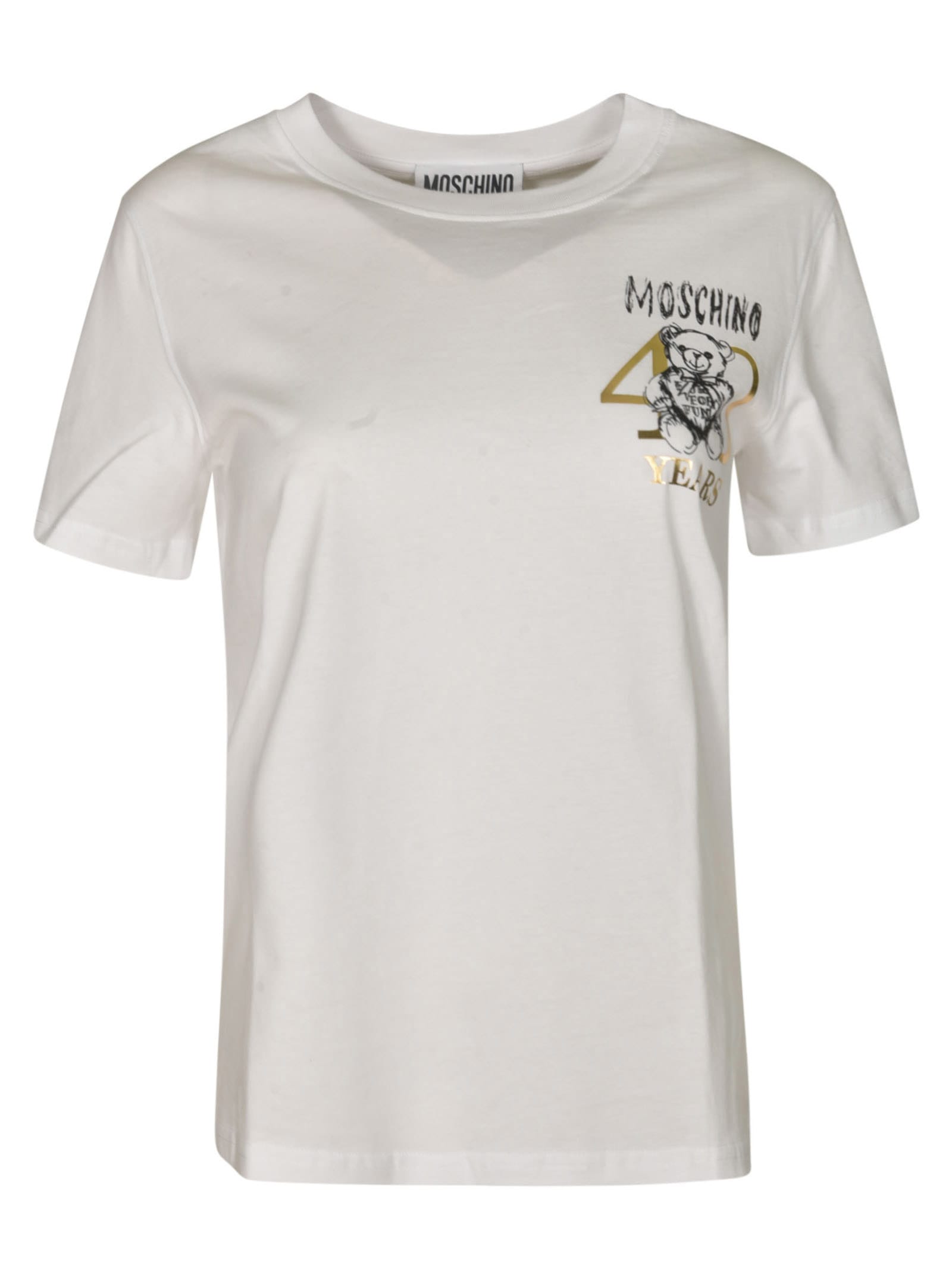 Moschino Teddy 40 Years Of Love T-shirt In White