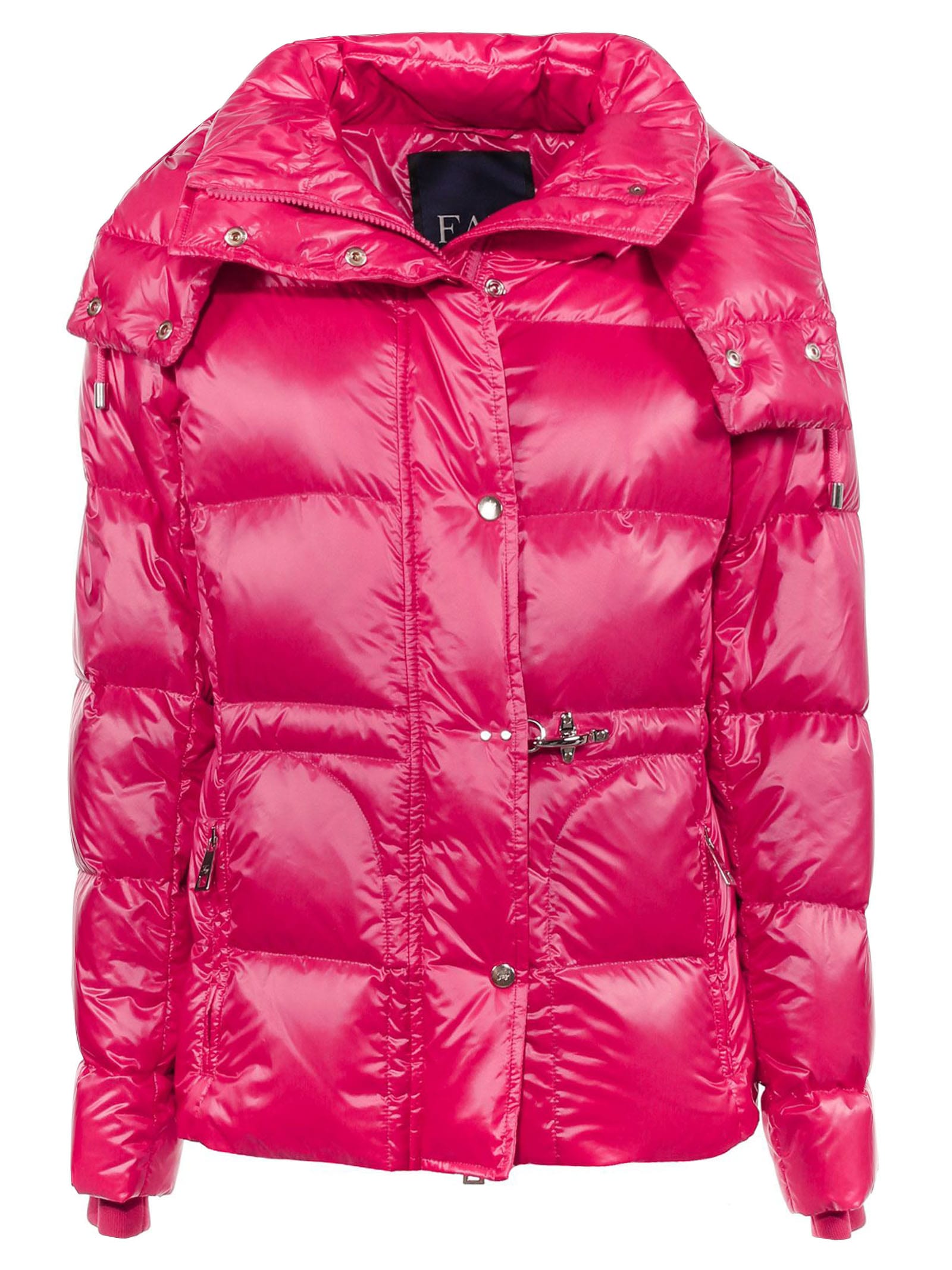 Fay Hooded Padded Down Jacket In Fuxia