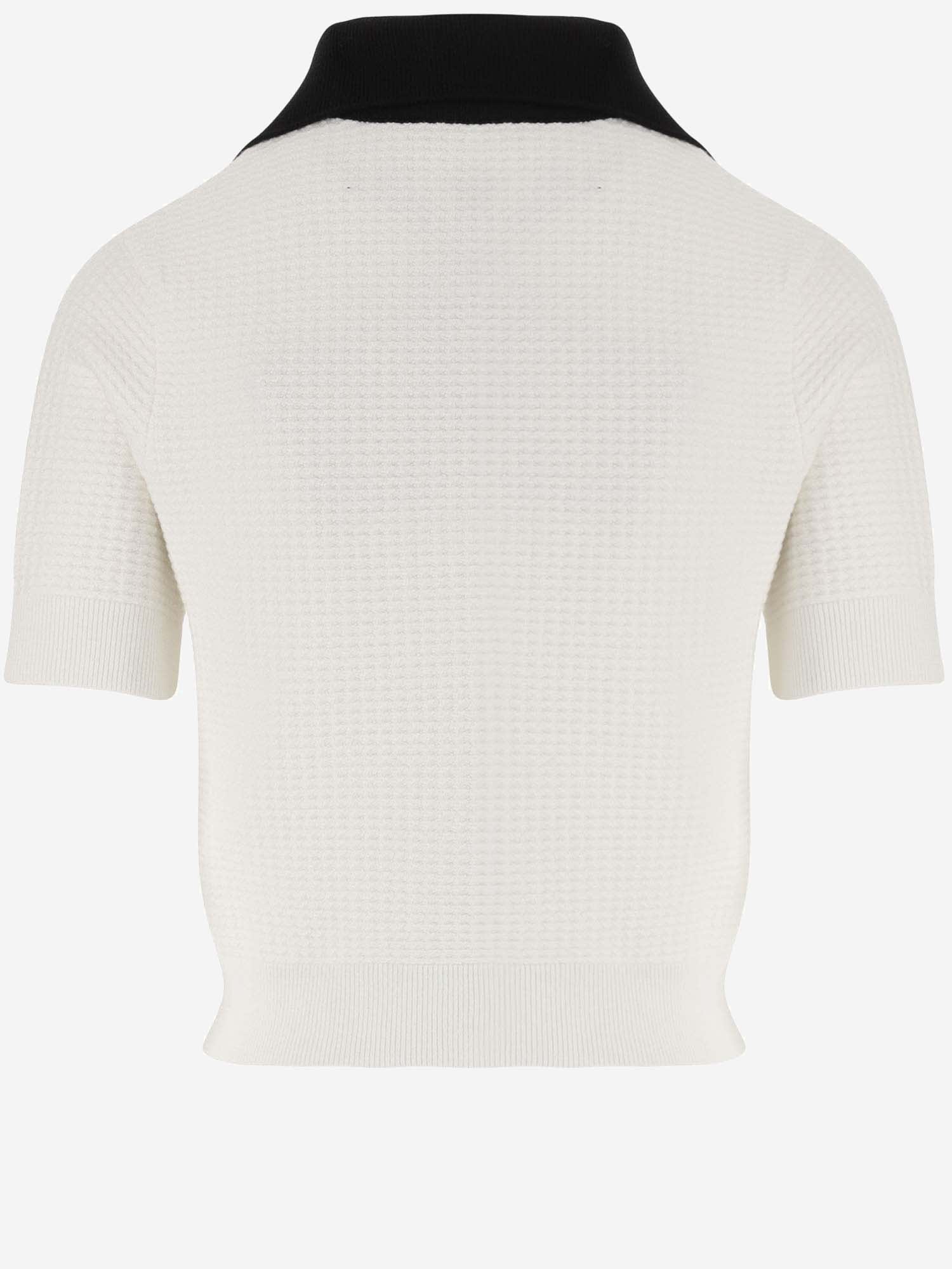 Shop Patou Stretch Viscose Polo Shirt In White