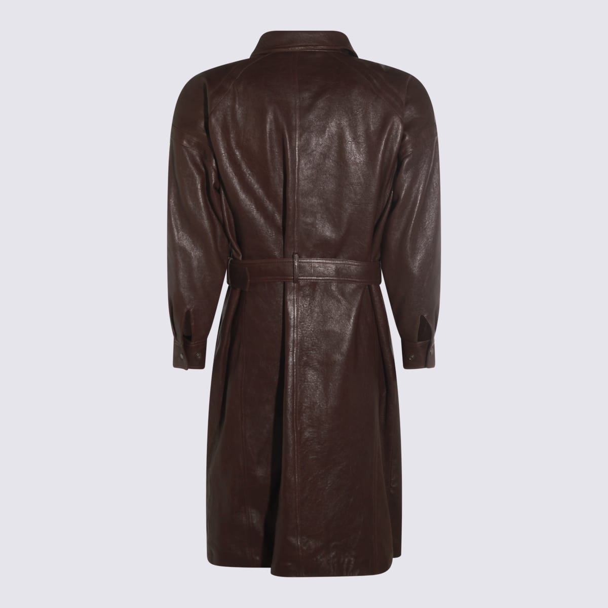 Saint Laurent Brown Leather Jacket In Brown