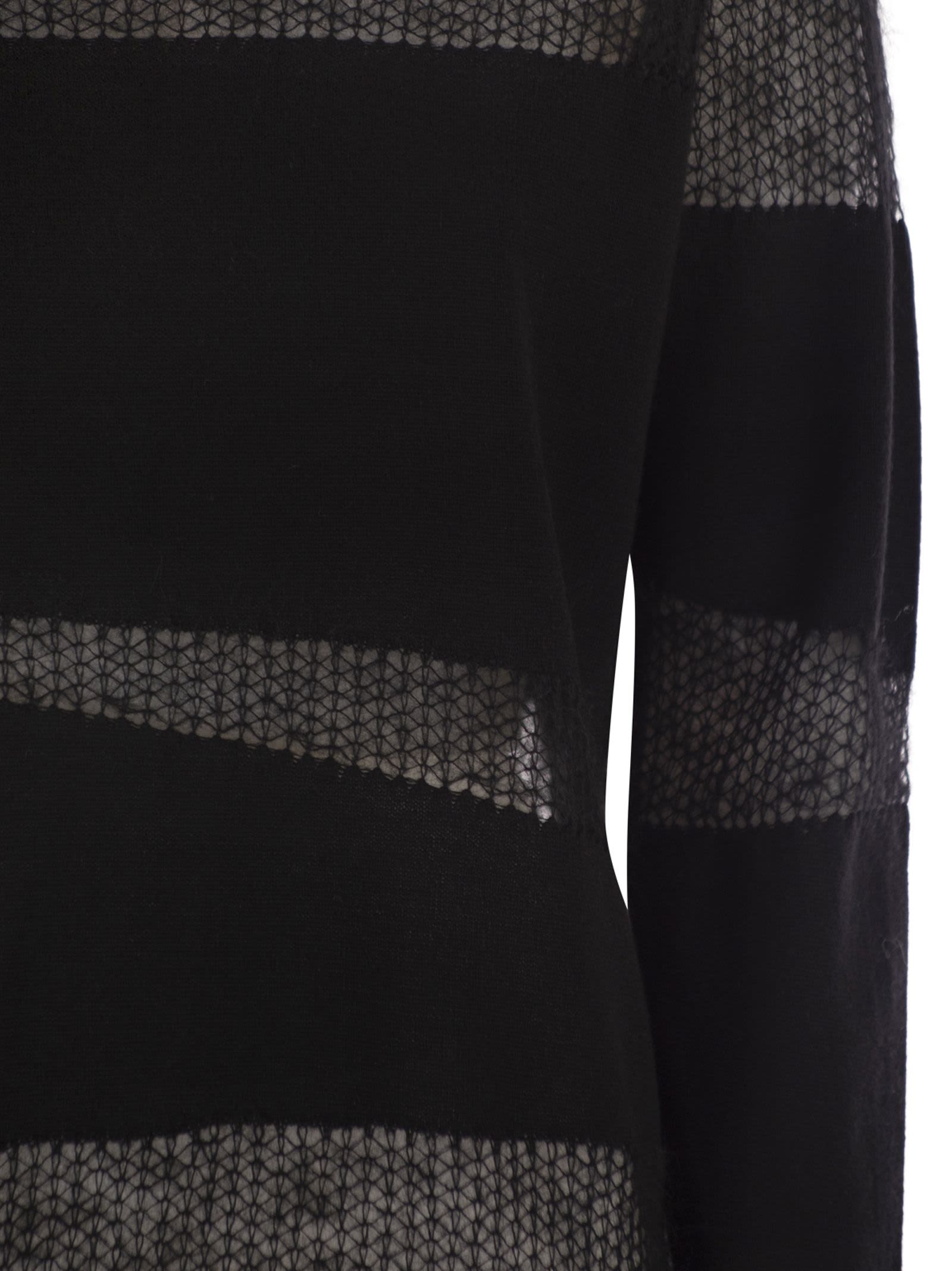 Fabiana Filippi Platinum Boat Neck Sweater In Black