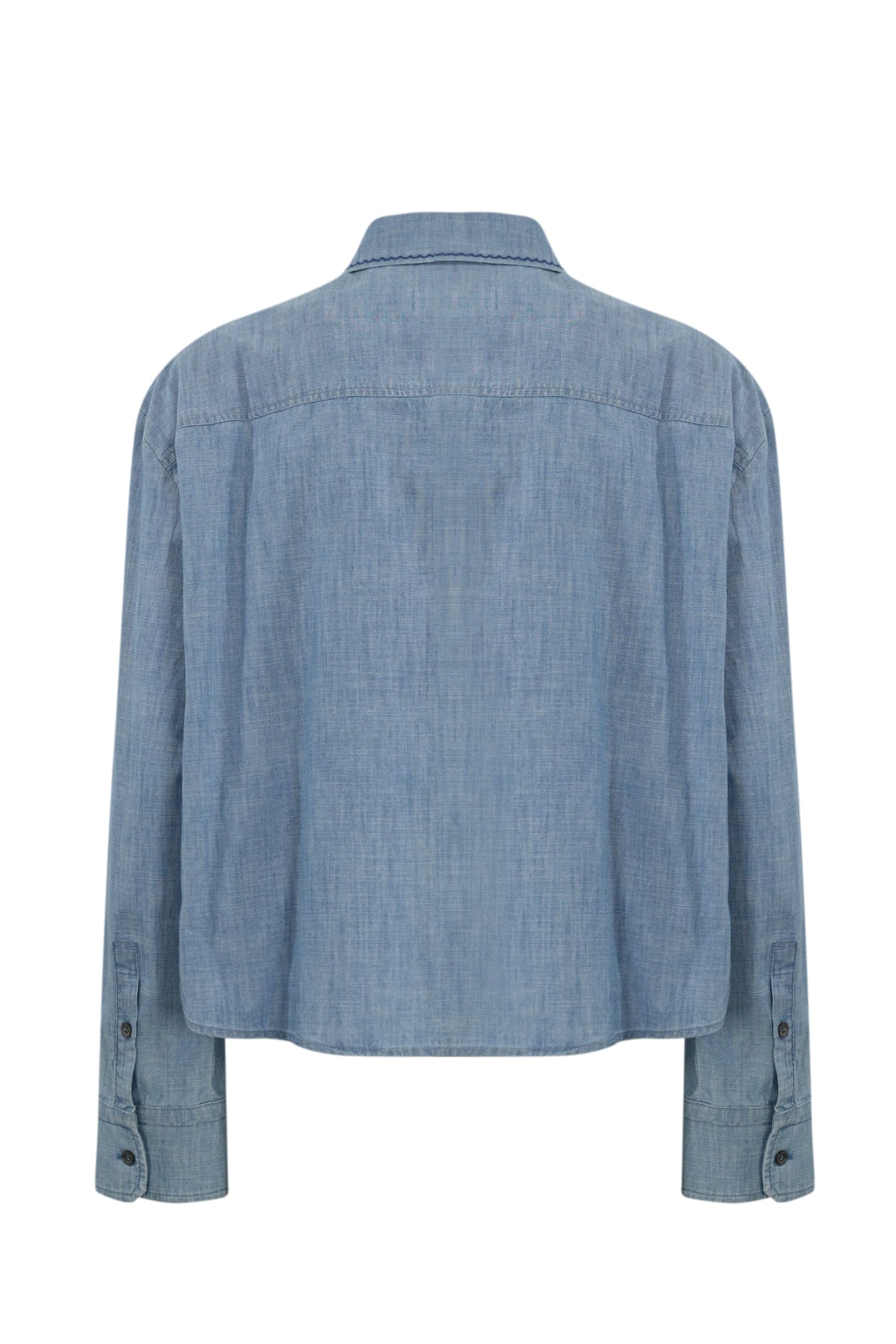 Weekend Max Mara Musette Chambray Cotton Shirt In Blu