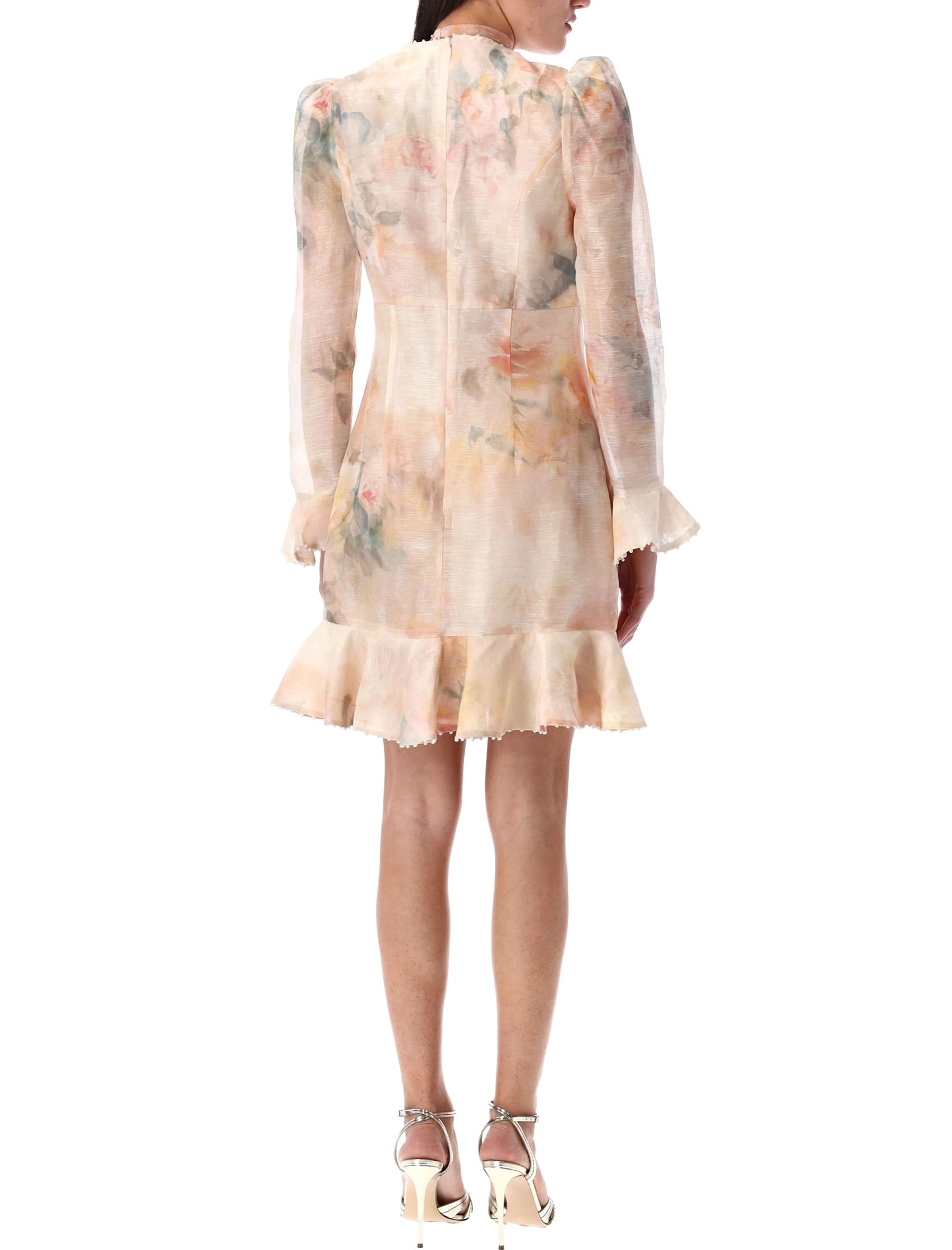 Shop Zimmermann Crush Flower Mini Dress In Light Flower