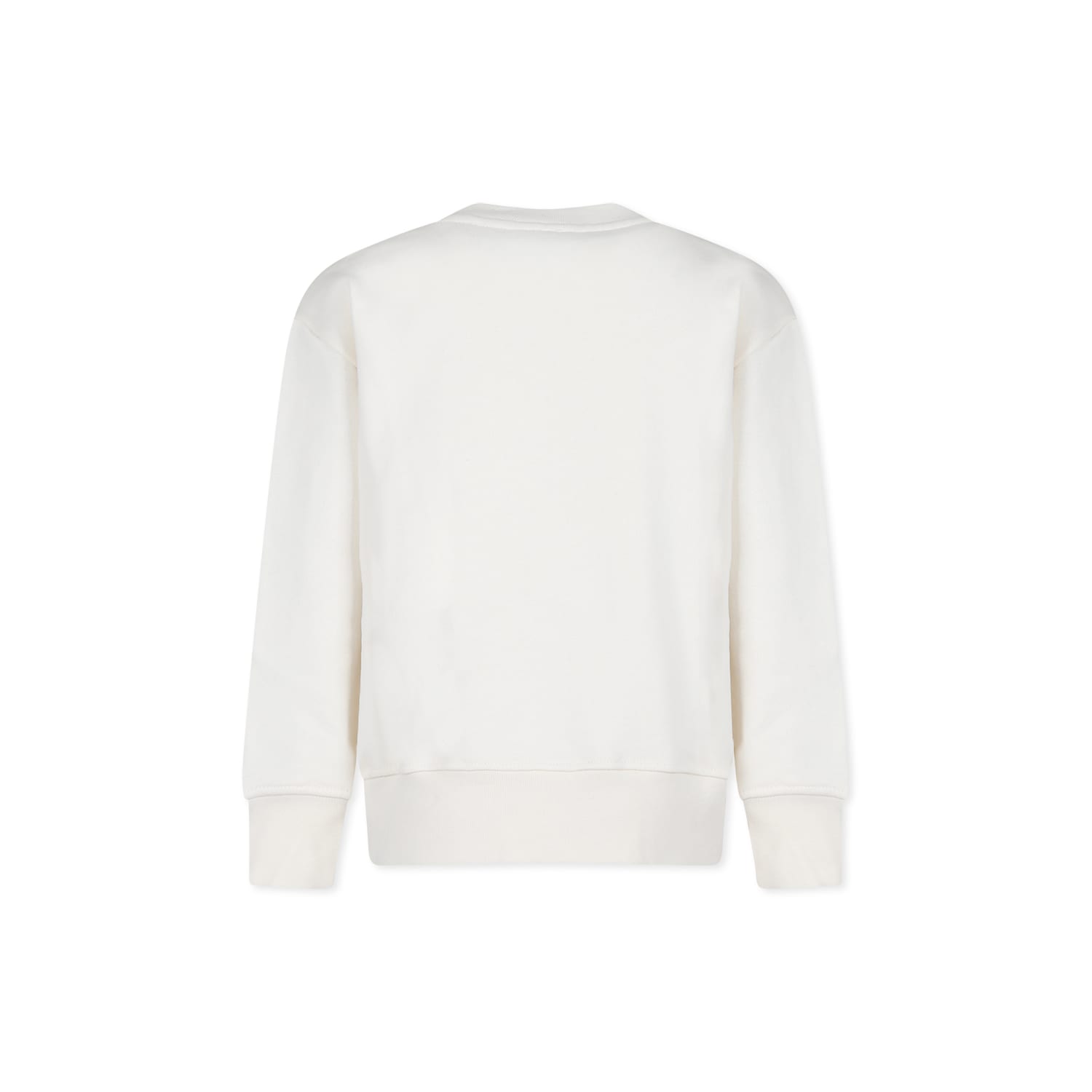 Msgm Logo-print Sweatshirt In Ivory