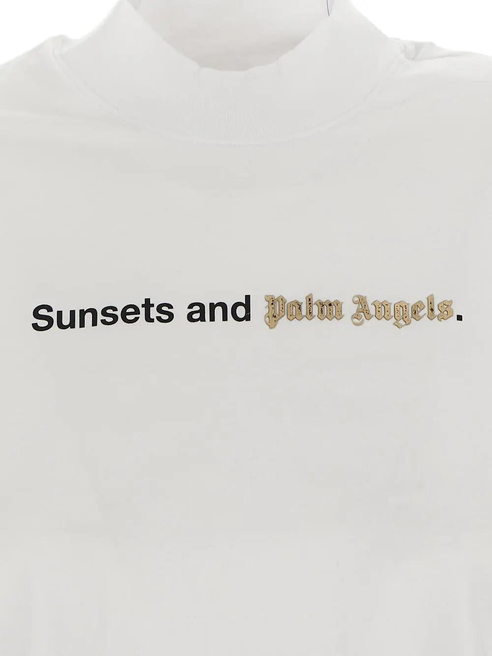 Shop Palm Angels Sunsets Tee In White