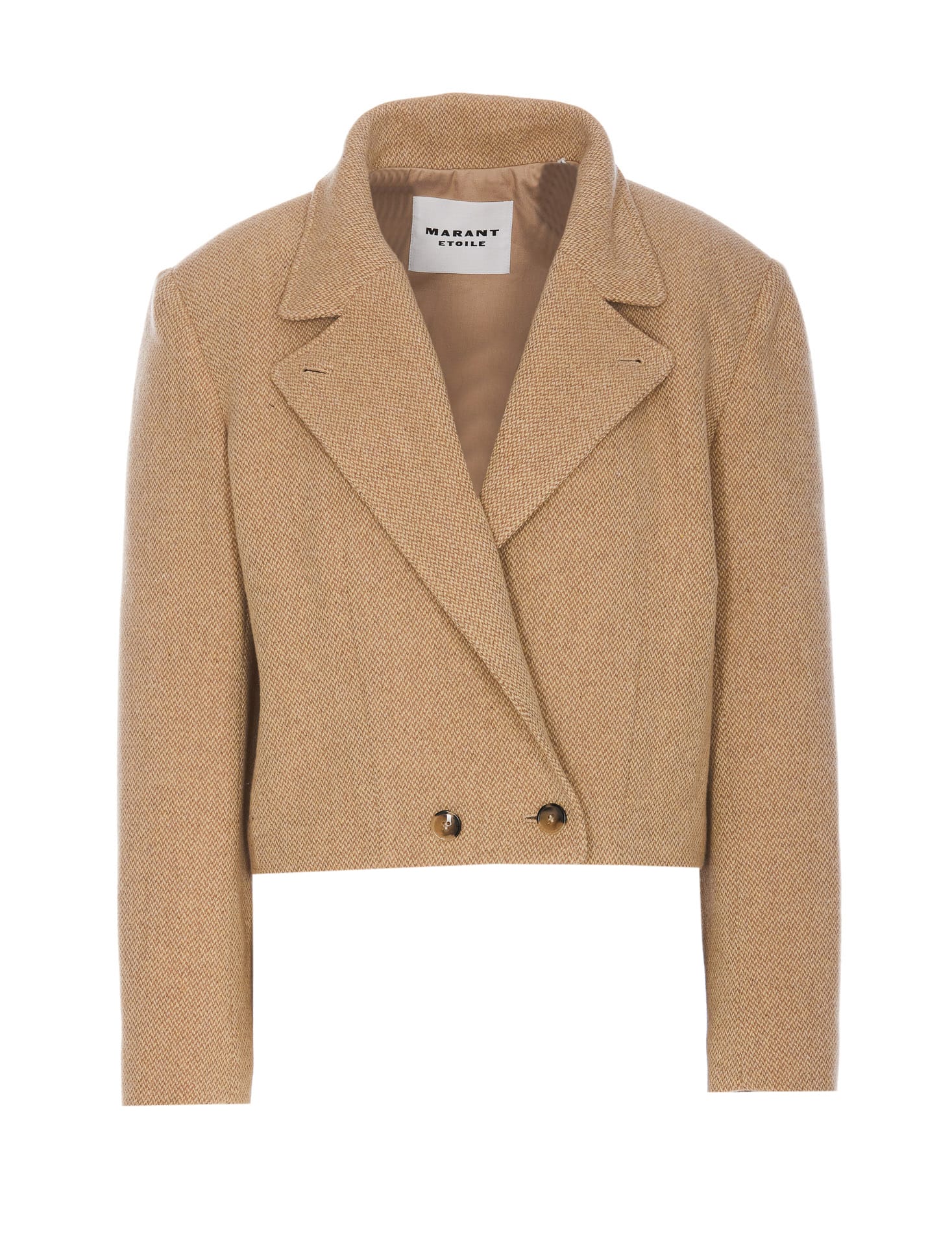 Shop Marant Etoile Cassidy Short Coat In Beige