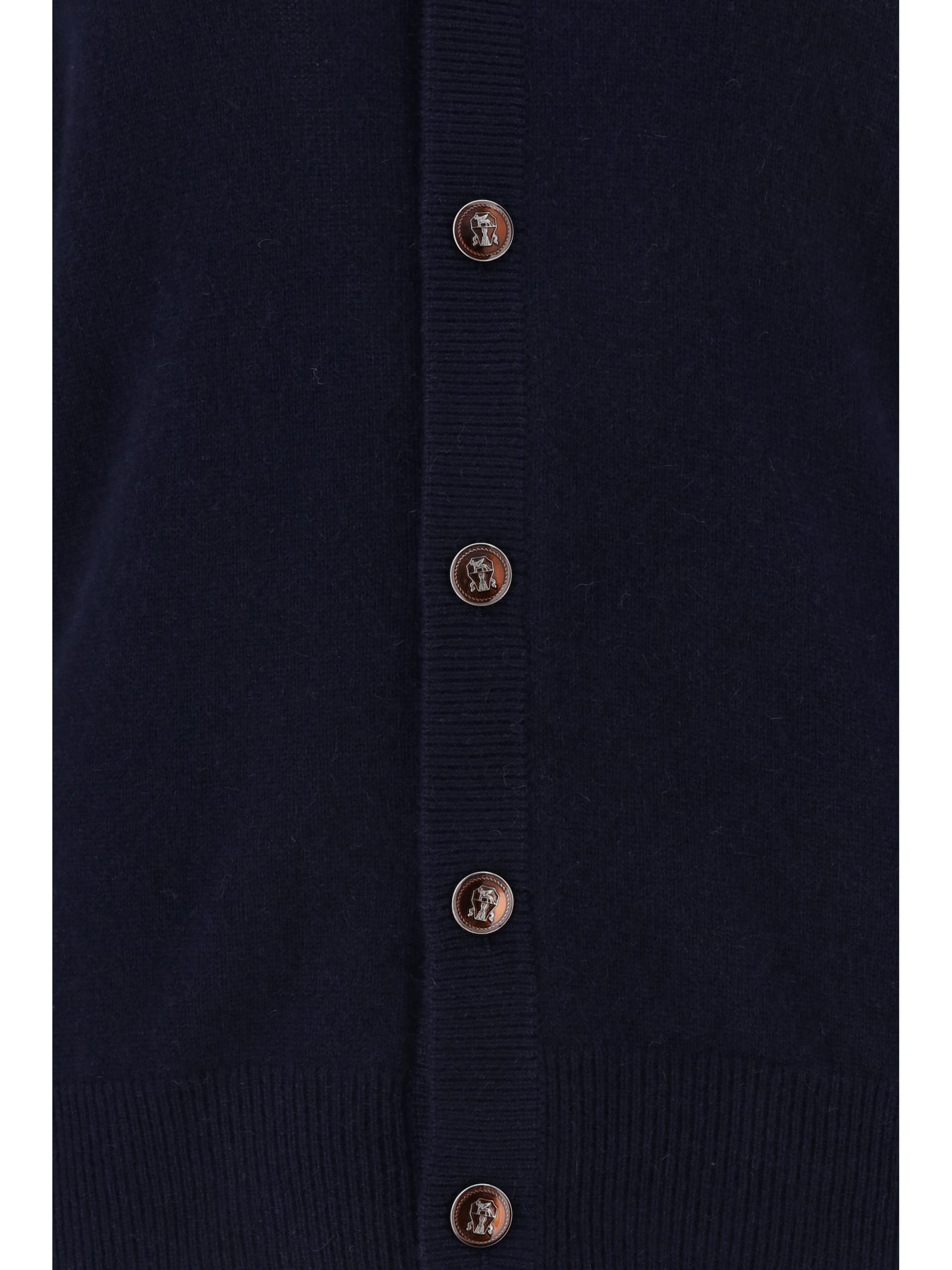 Shop Brunello Cucinelli Cardigan In Navy