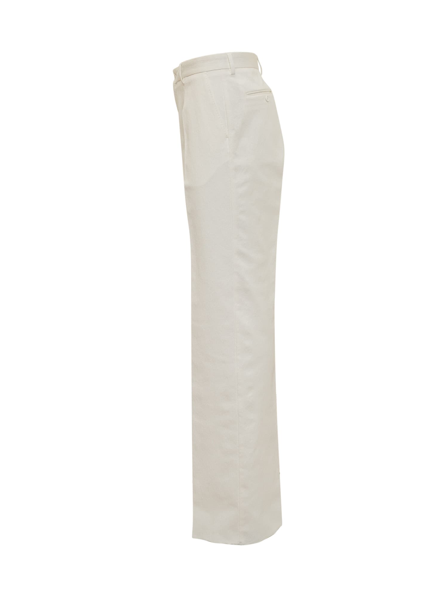 Shop Dolce & Gabbana Cotton Silk Pants In Bianco Ottico