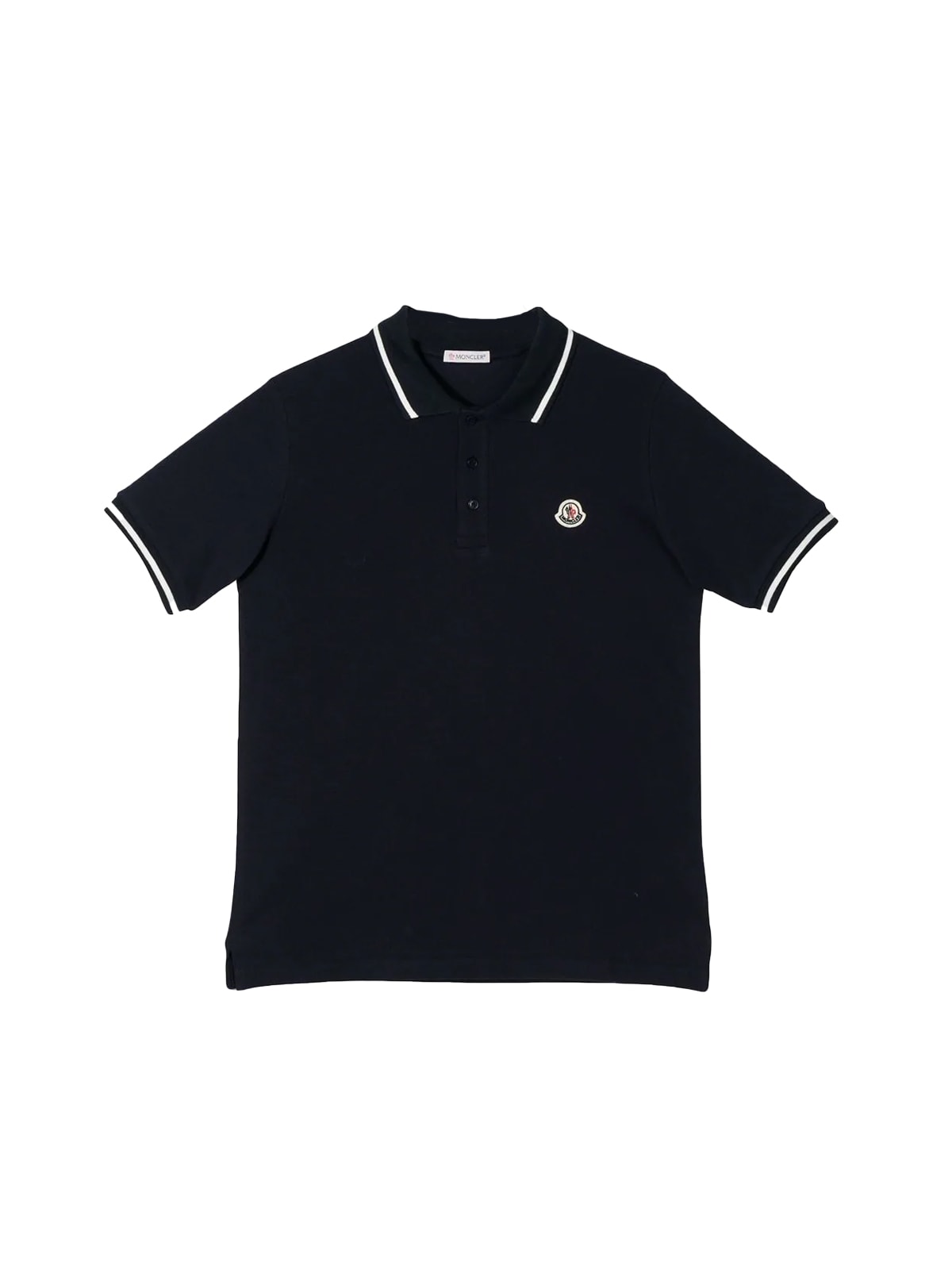 Moncler Kids' S/s Polo In Blue