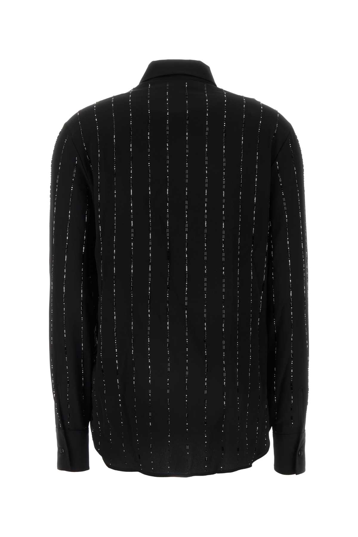 Shop Ermanno Scervino Black Silk Shirt