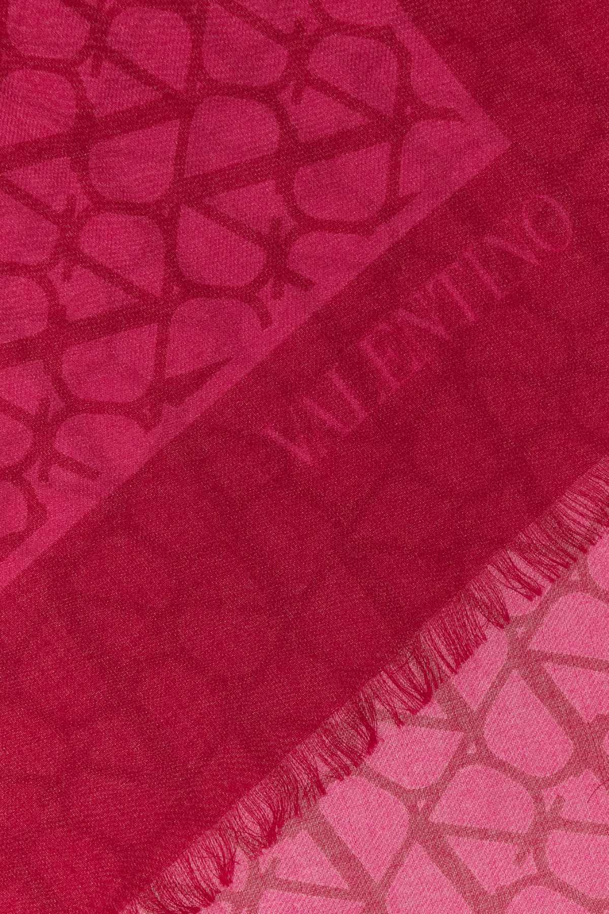 Valentino Embroidered Cashmere Blend Scarf In Pinppchipinkppscupink