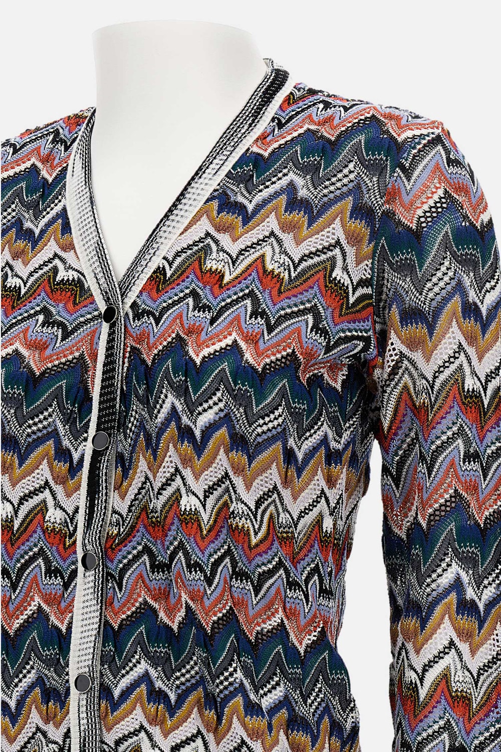 Missoni Womens Multicolor Tones Chevron V-neck Knit Cardigan In Multi
