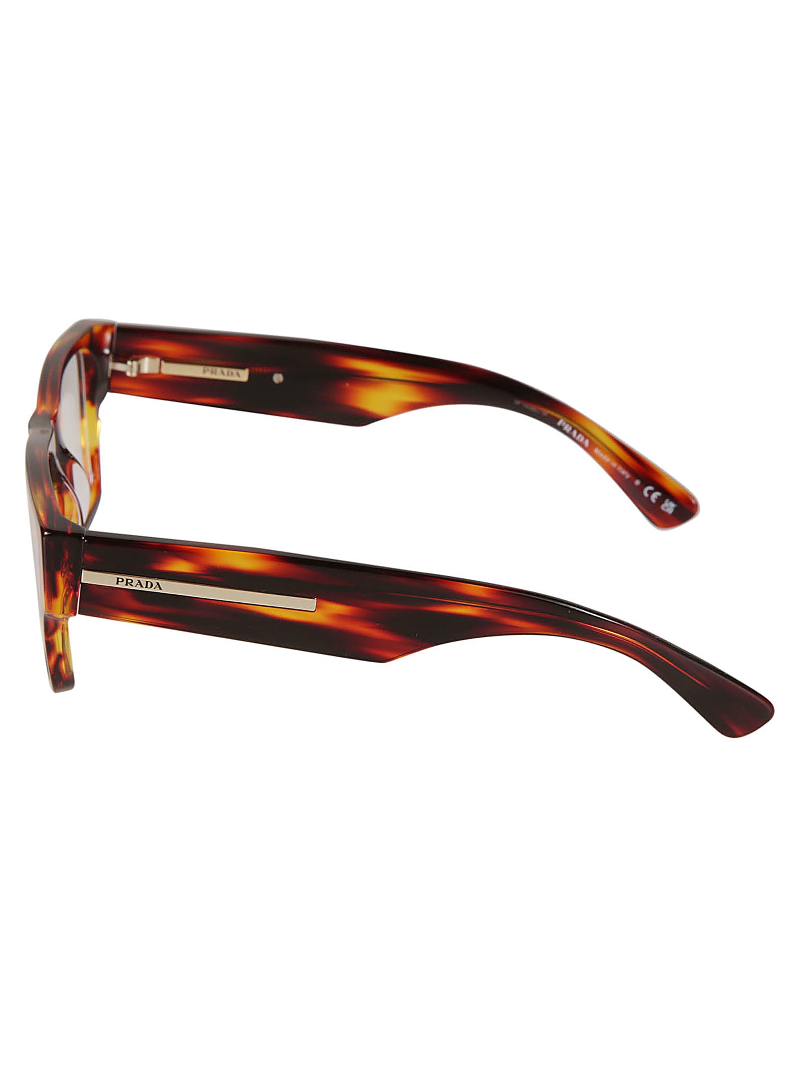 Shop Prada Square Frame Flame Effect Glasses In 13o1o1