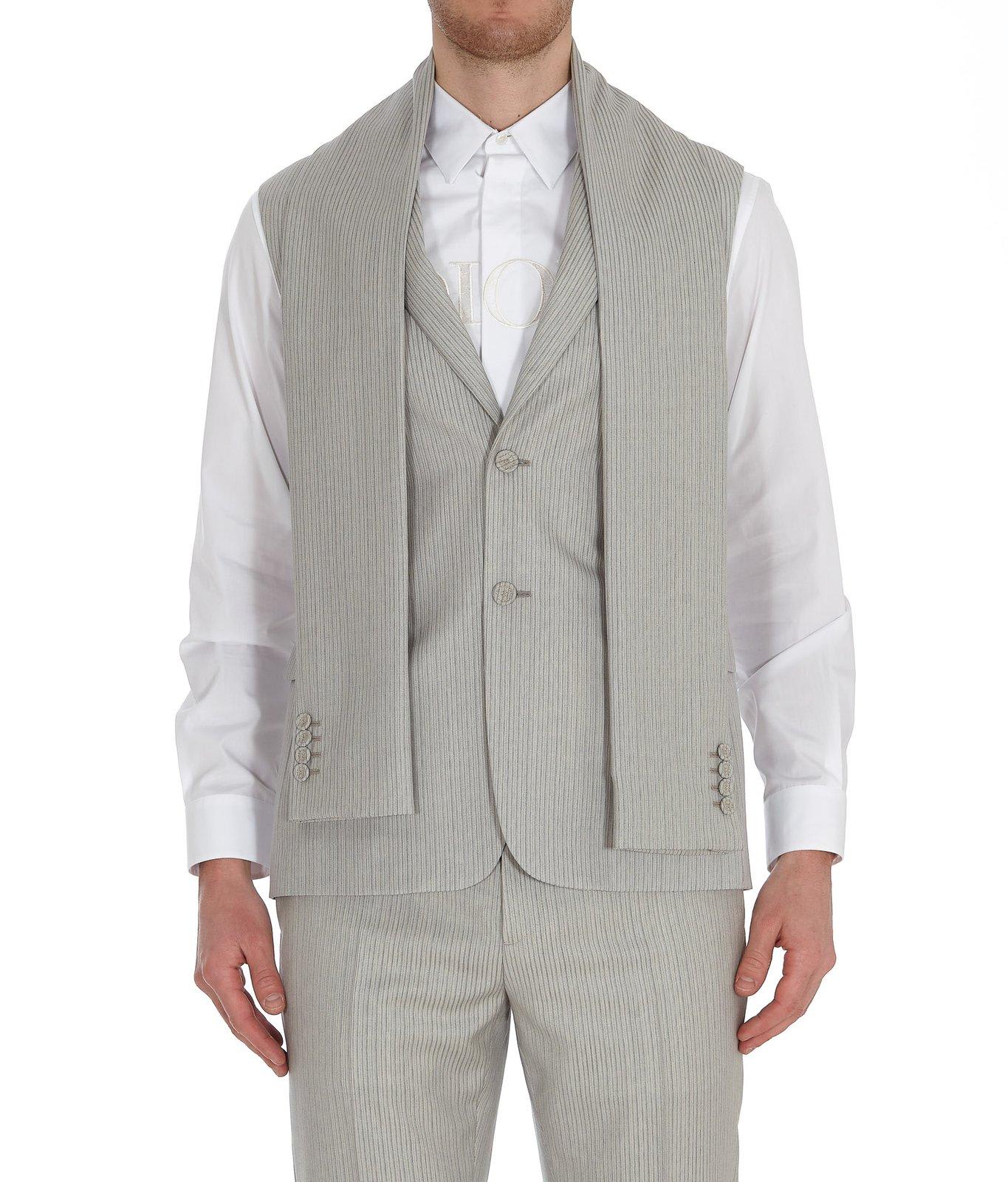 Dior Striped Sleeveless Jacket