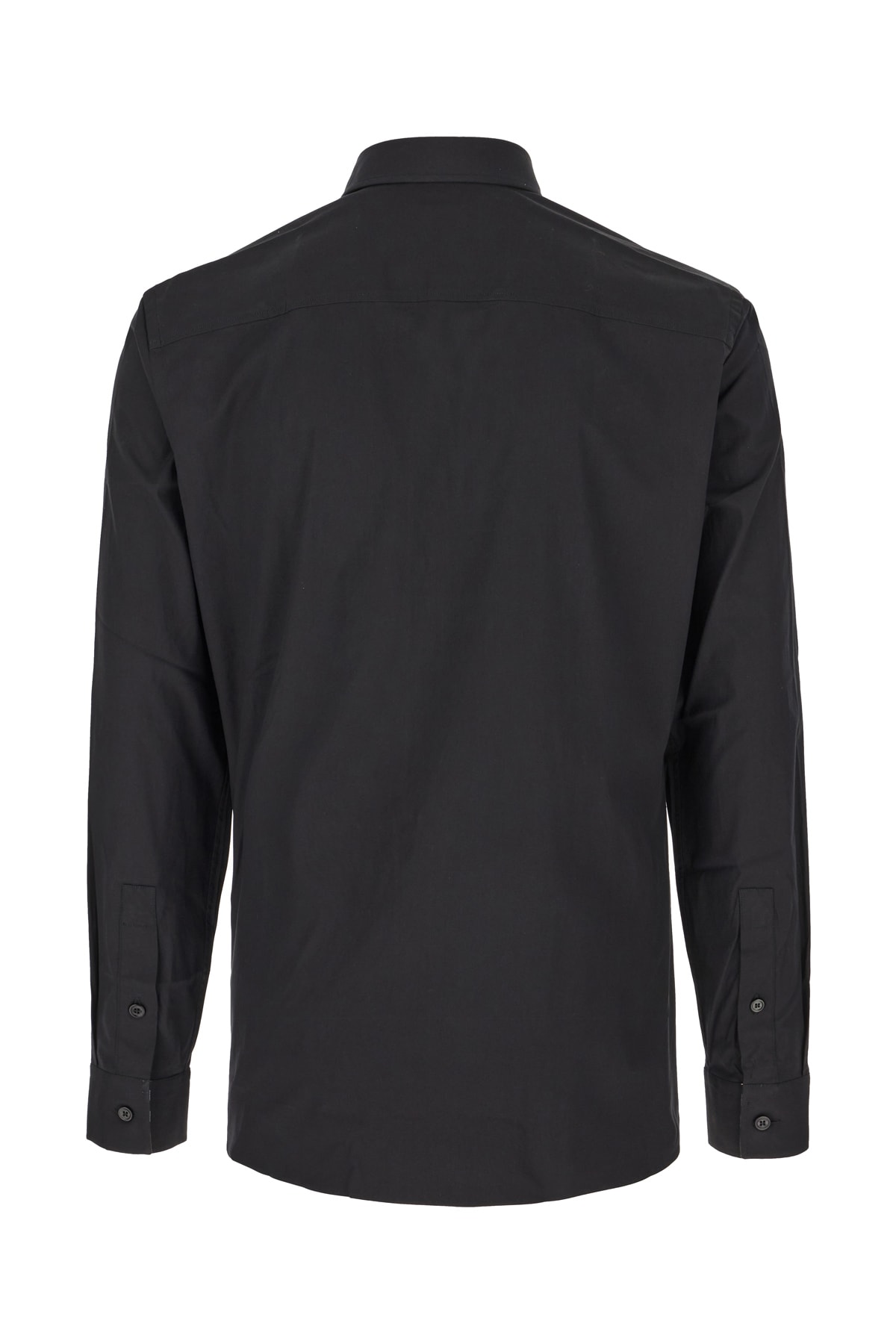 Shop Burberry Black Stretch Cotton Shirt In A1189