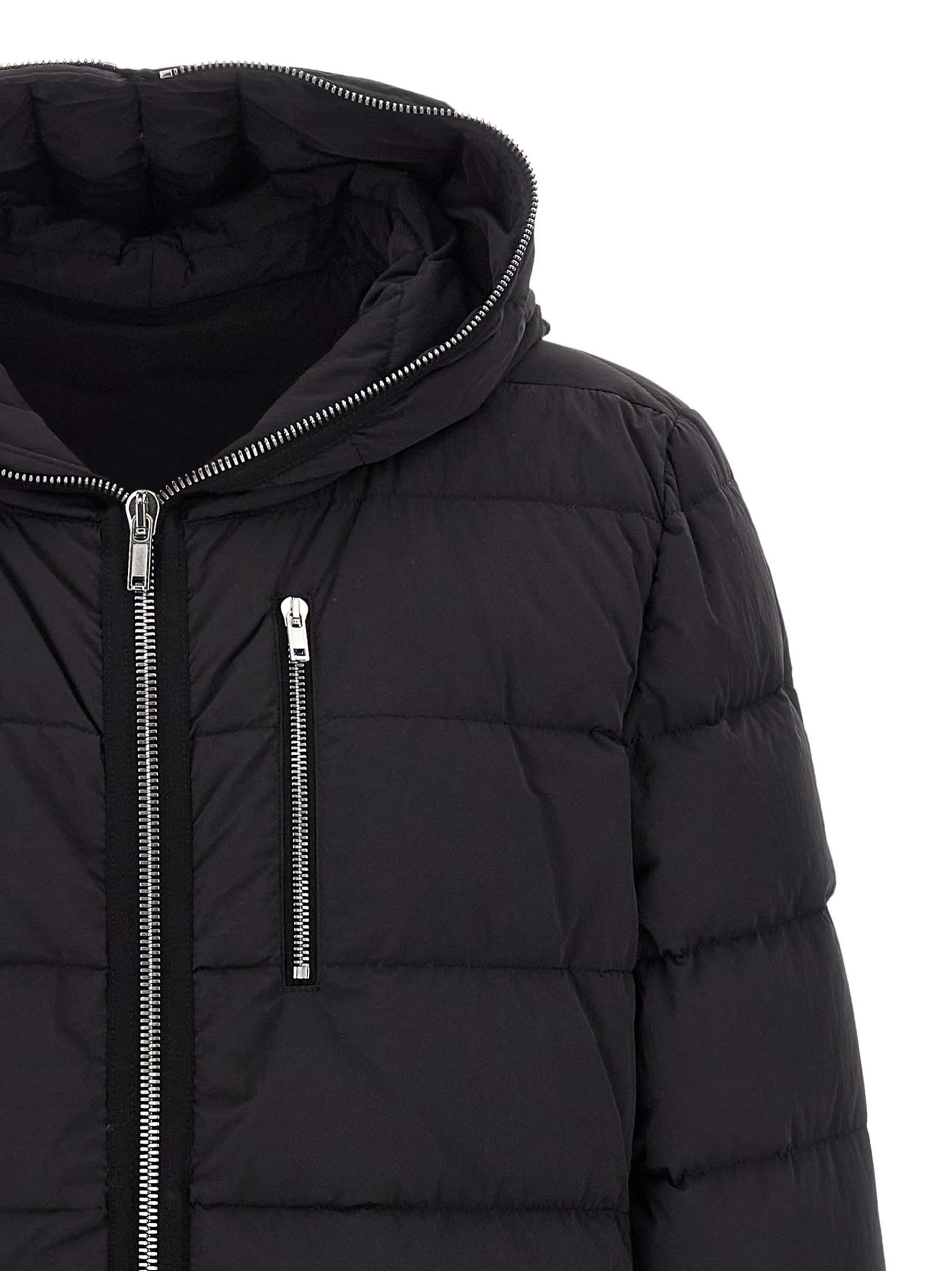 Rick Owens Hooded Down Jacket In Black