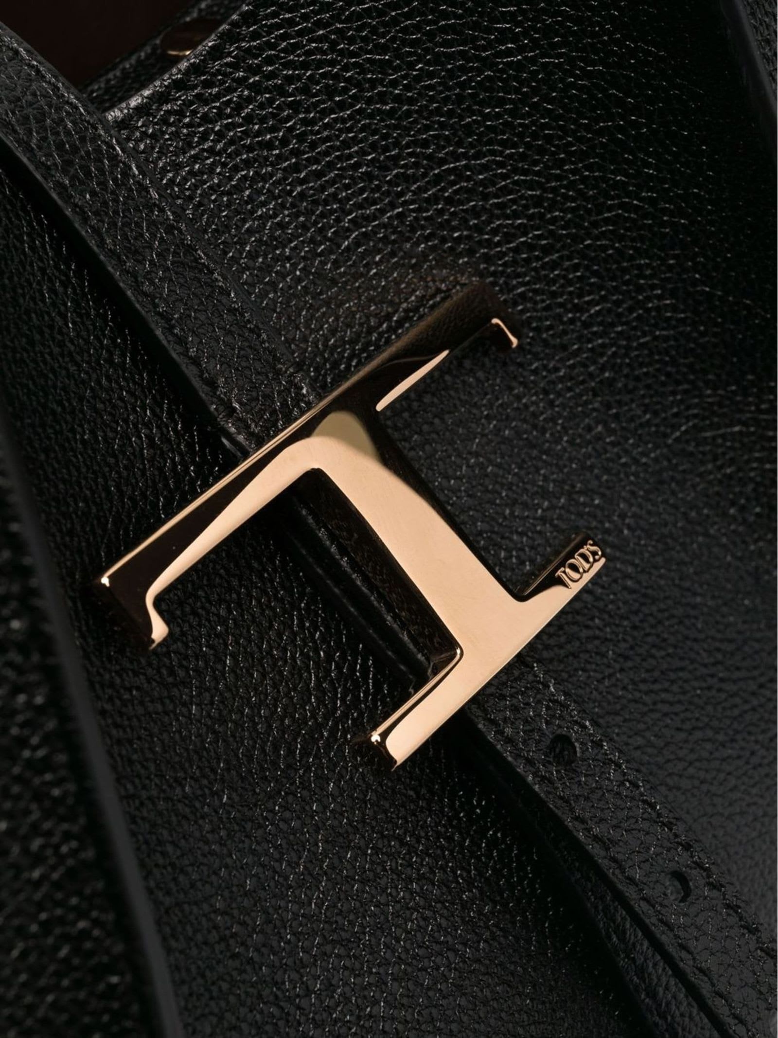 Shop Tod's T Timeless Shopping Bag In Leather Small In Black