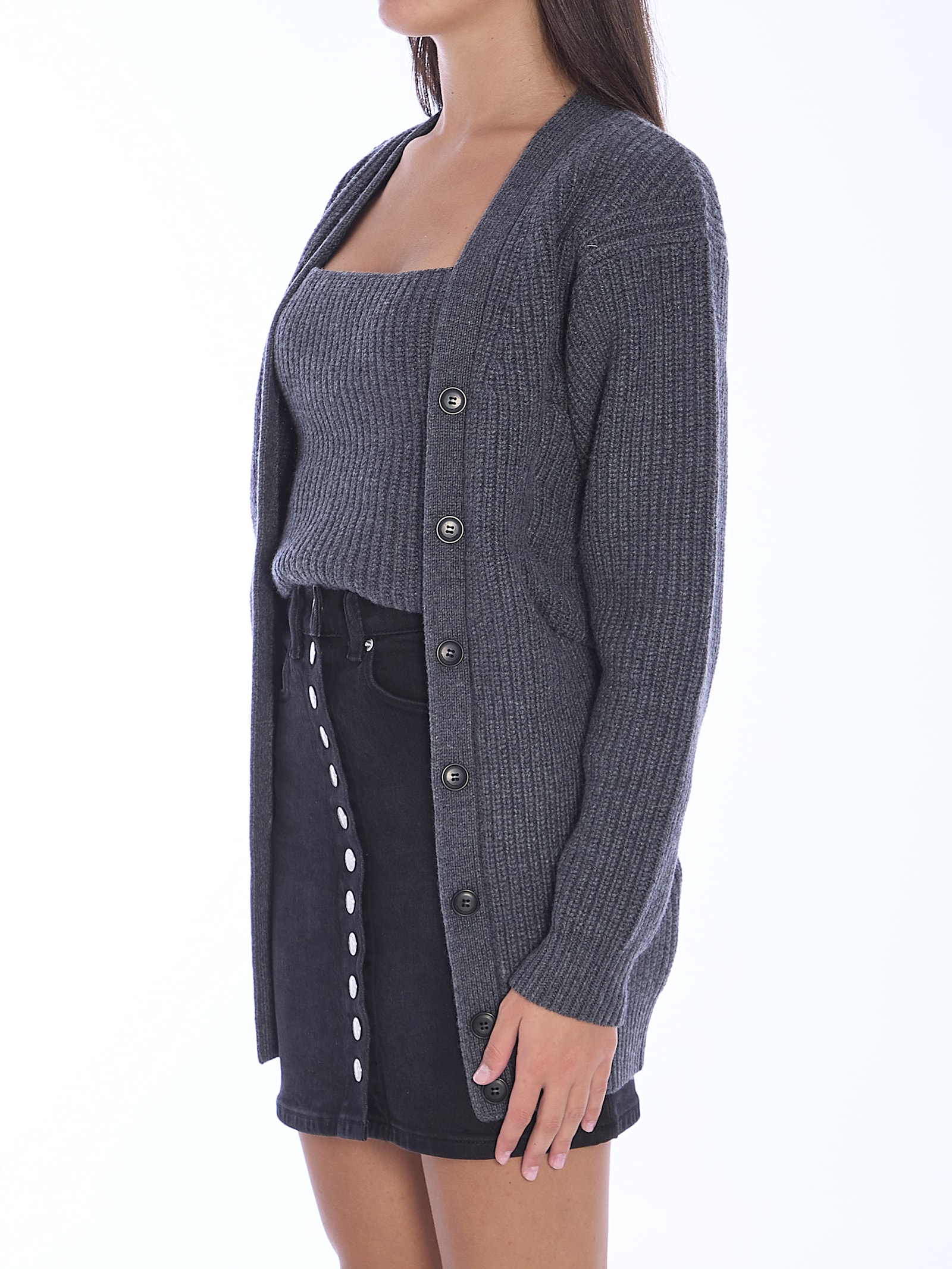 Shop Alexander Wang Pre-styled Twinset Cardigan In Grey